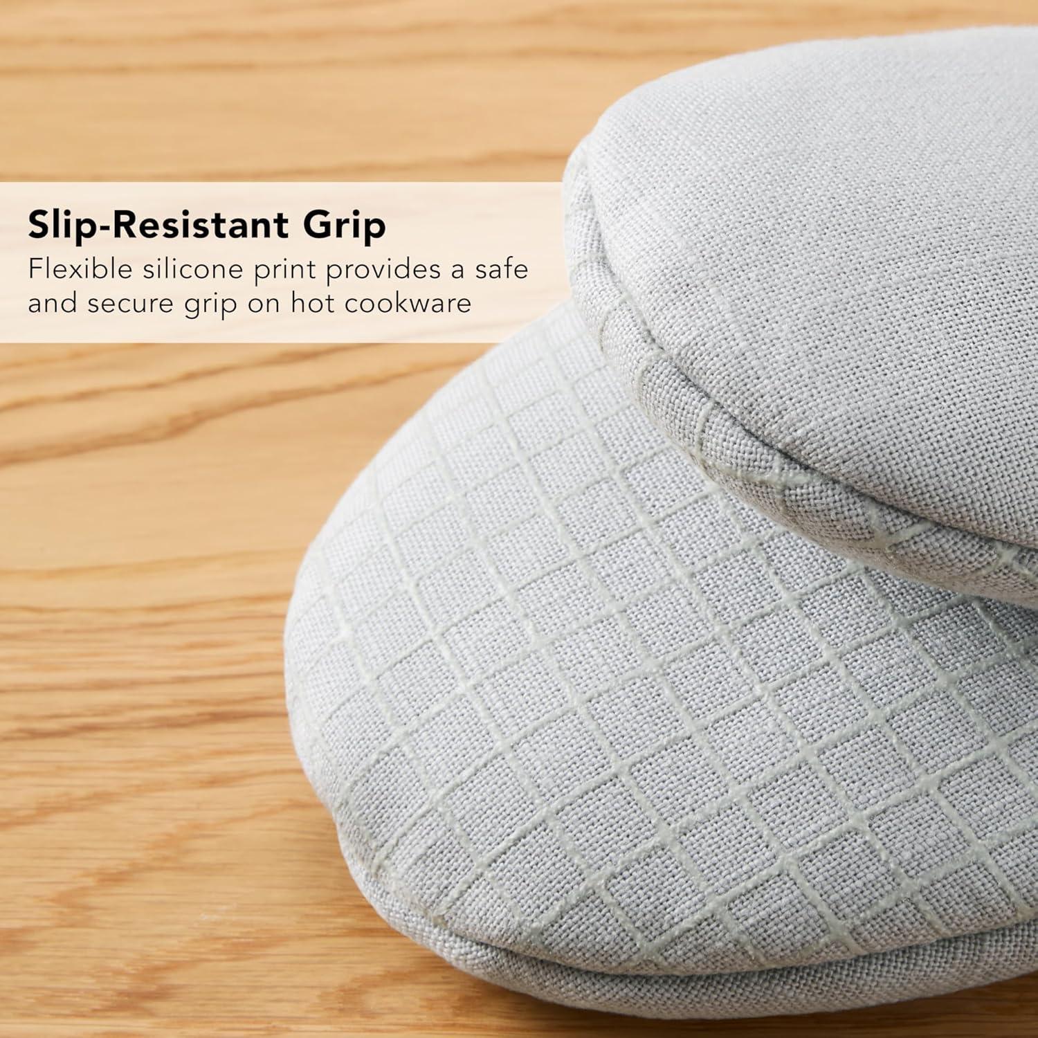 imageKITCHENAID Gourmet Series Gridlines Mini Oven Mitts 2Pack Set Heat Resistant up to 600F Soft Silicone Grip Magnetic Cuff Dried Rose 55quotx9quotMatte Grey