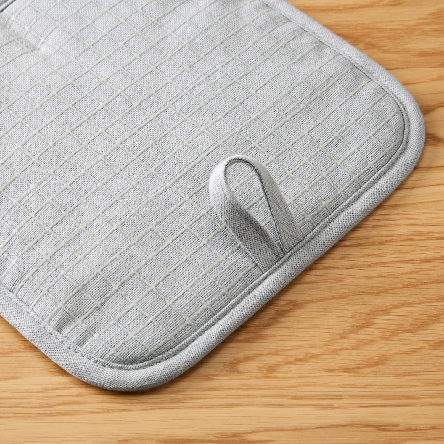 imageKITCHENAID Gourmet Series Gridlines Pot Holders 2Pack Set Heat Resistant up to 600F Soft Silicone Grip Magnetic Cuff Dried Rose 8quotx8quotMatte Grey