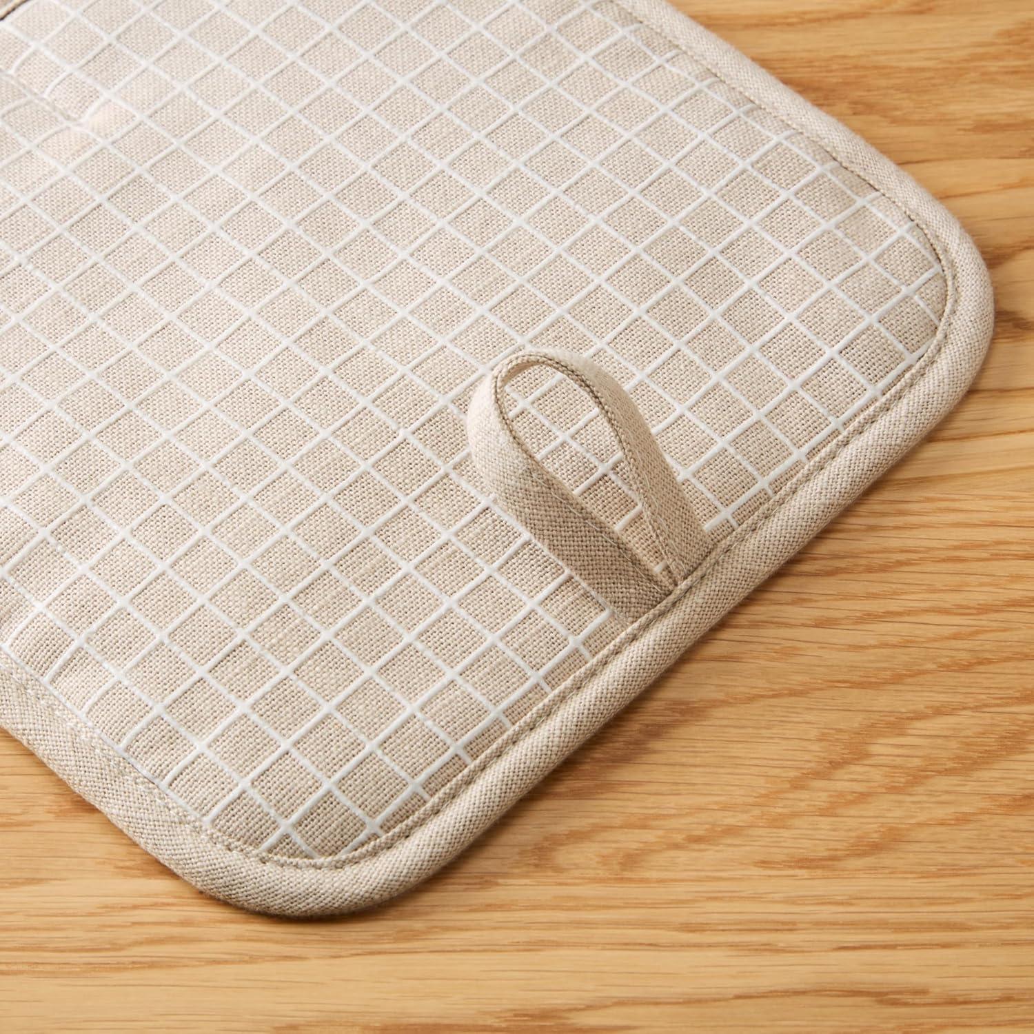 imageKITCHENAID Gourmet Series Gridlines Pot Holders 2Pack Set Heat Resistant up to 600F Soft Silicone Grip Magnetic Cuff Dried Rose 8quotx8quotMilkshake Tan