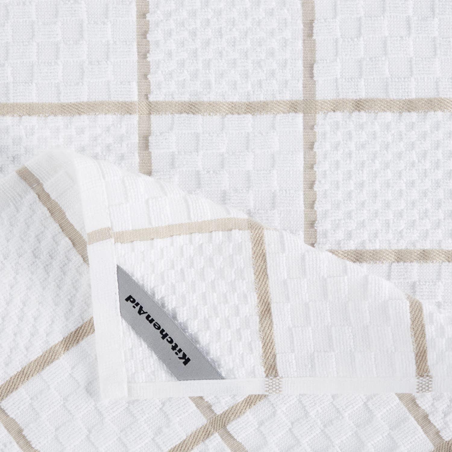 imageKITCHENAID Quilted Cotton Terry Cloth Oven Mitt Pot Holder Kitchen Towel 4Pack Set Heat Resistant Silicone Grip 16quotx26quot 7quotx13quot ampamp 7quotx10quot Aqua SkyMilkshake