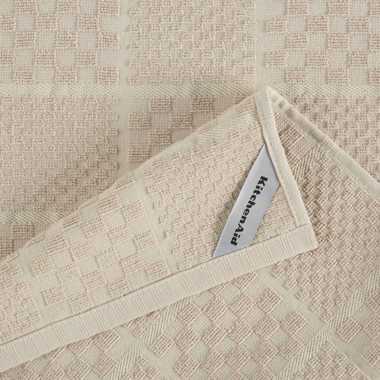 imageKITCHENAID Quilted Cotton Terry Cloth Oven Mitt Pot Holder Kitchen Towel 4Pack Set Heat Resistant Silicone Grip 16quotx26quot 7quotx13quot ampamp 7quotx10quot Aqua SkyMilkshake