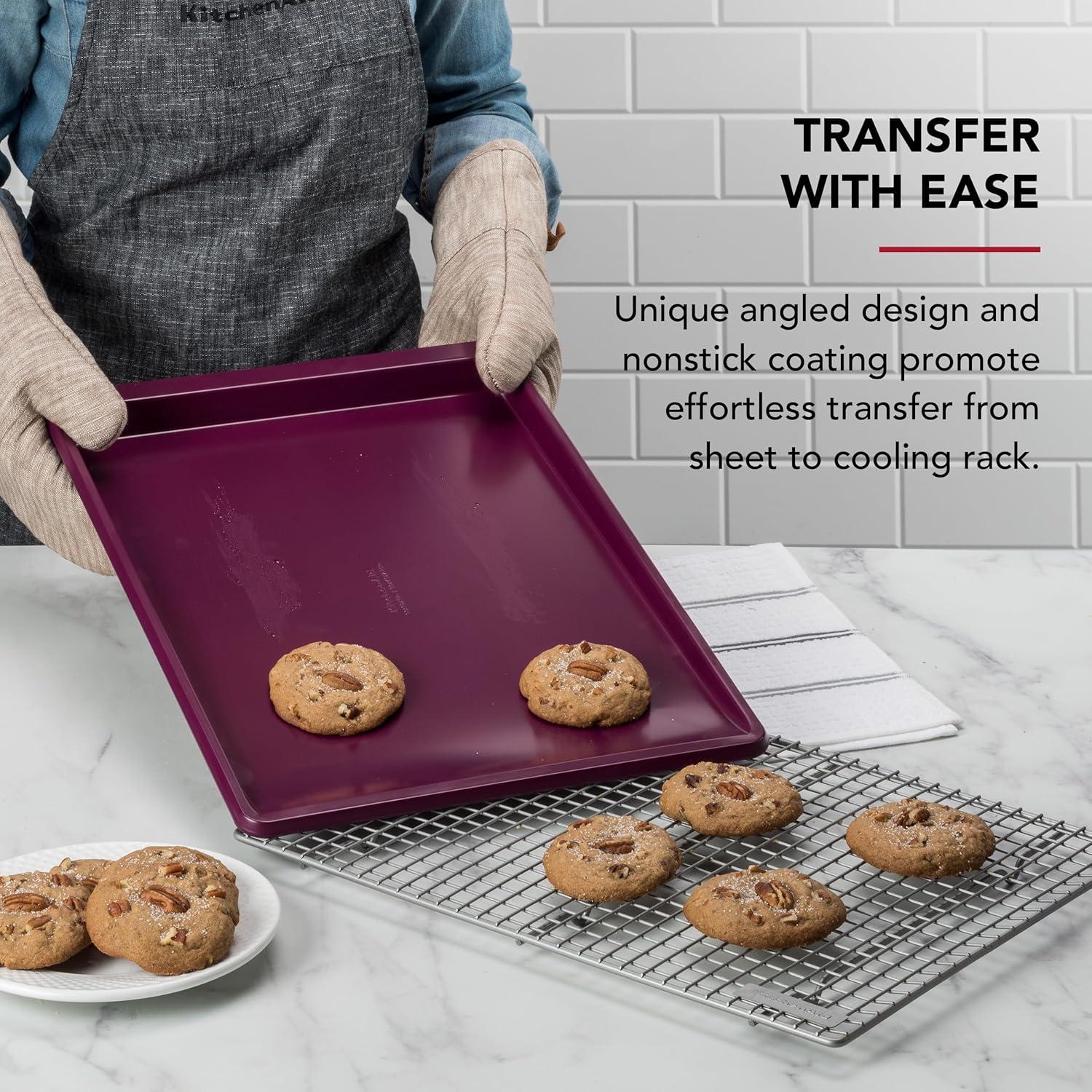 imageKitchenAid 10x15in Nonstick Aluminized Steel Cookie Slider Mineral WaterBeetroot