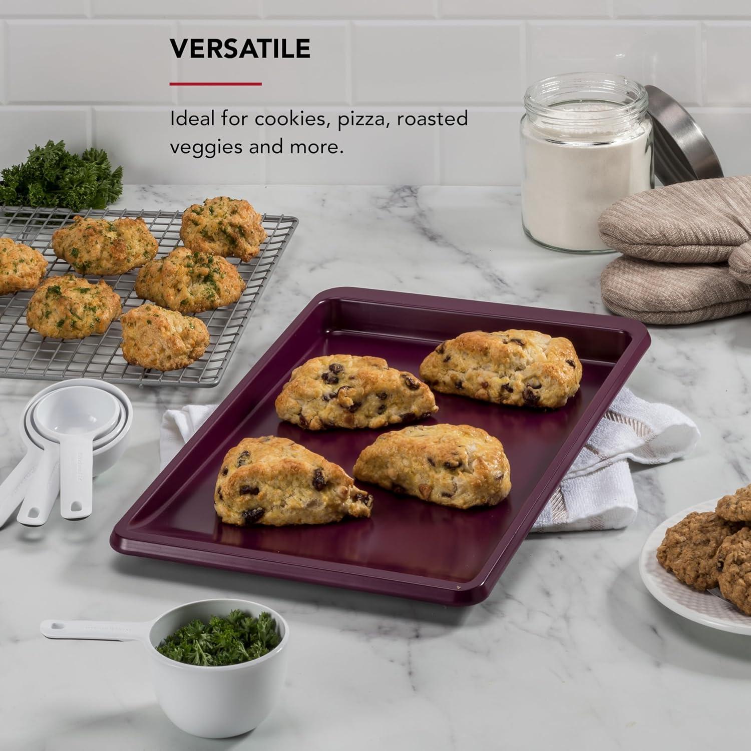 imageKitchenAid 10x15in Nonstick Aluminized Steel Cookie Slider Mineral WaterBeetroot