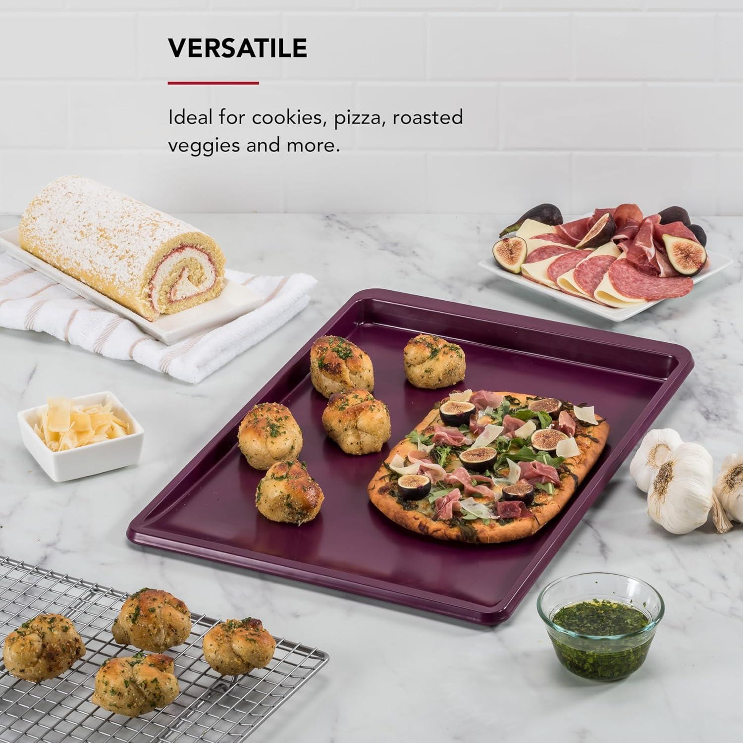 imageKitchenAid 10x15in Nonstick Aluminized Steel Cookie Slider Mineral WaterBeetroot