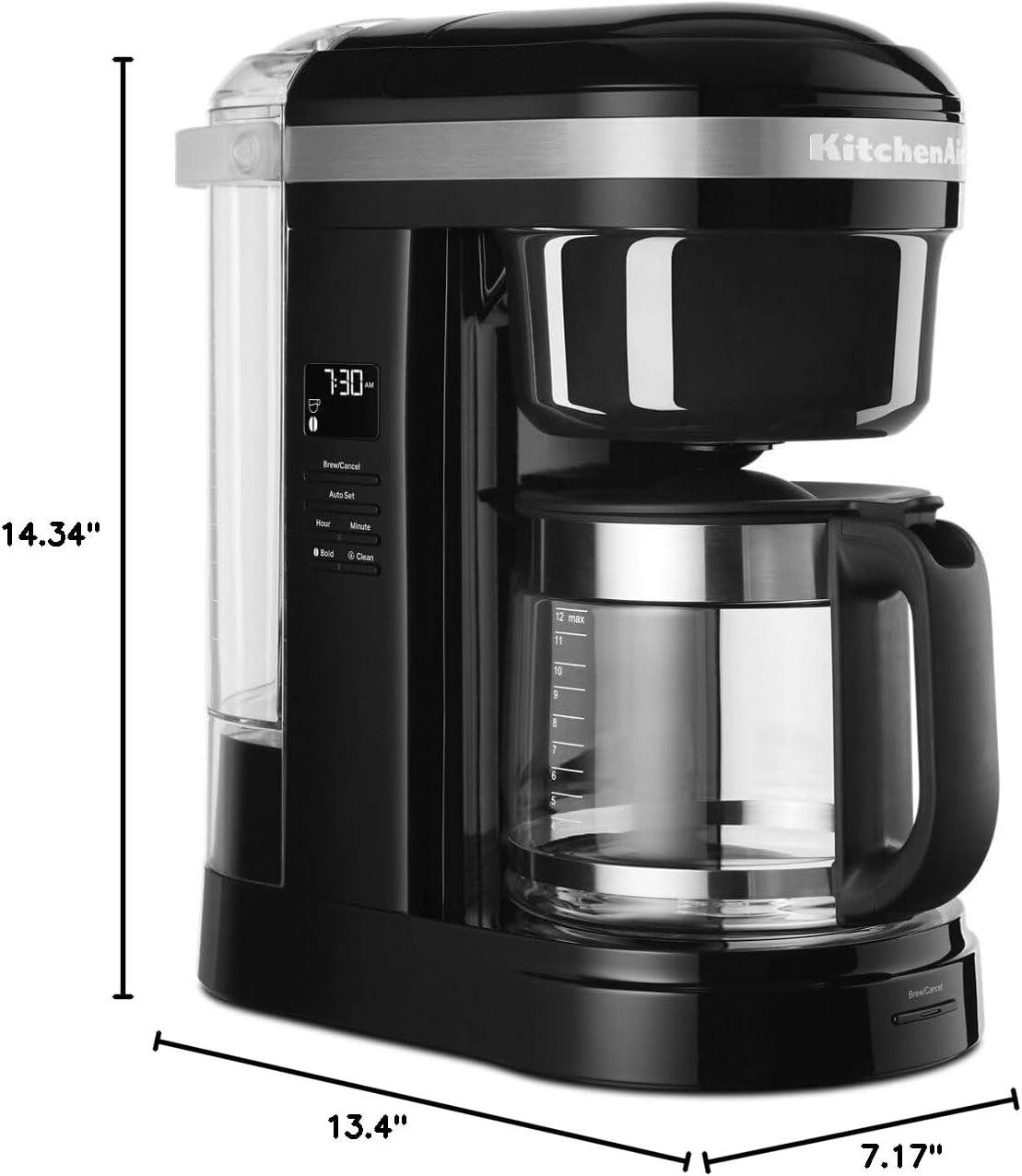 imageKitchenAid 12 Cup Drip Coffee Maker with Spiral Showerhead and Programmable Warming Plate KCM1209 Onyx BlackOnyx Black