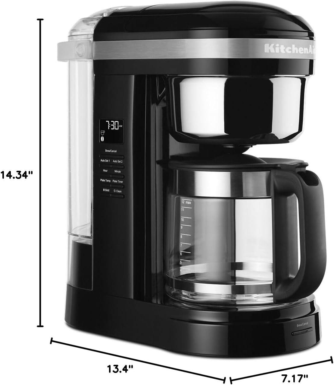 imageKitchenAid 12 Cup Drip Coffee Maker with Spiral Showerhead and Programmable Warming Plate KCM1209 Onyx BlackOnyx Black