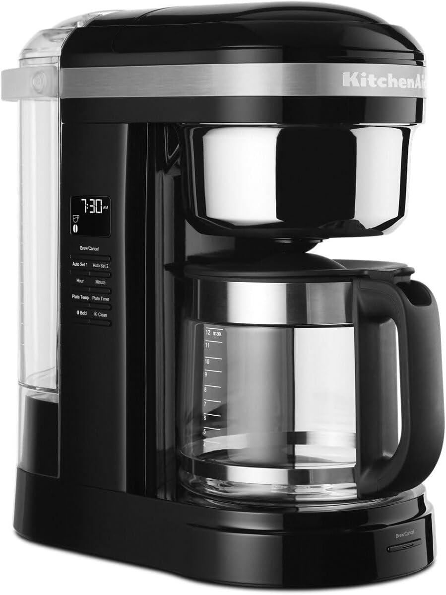 imageKitchenAid 12 Cup Drip Coffee Maker with Spiral Showerhead and Programmable Warming Plate KCM1209 Onyx BlackOnyx Black