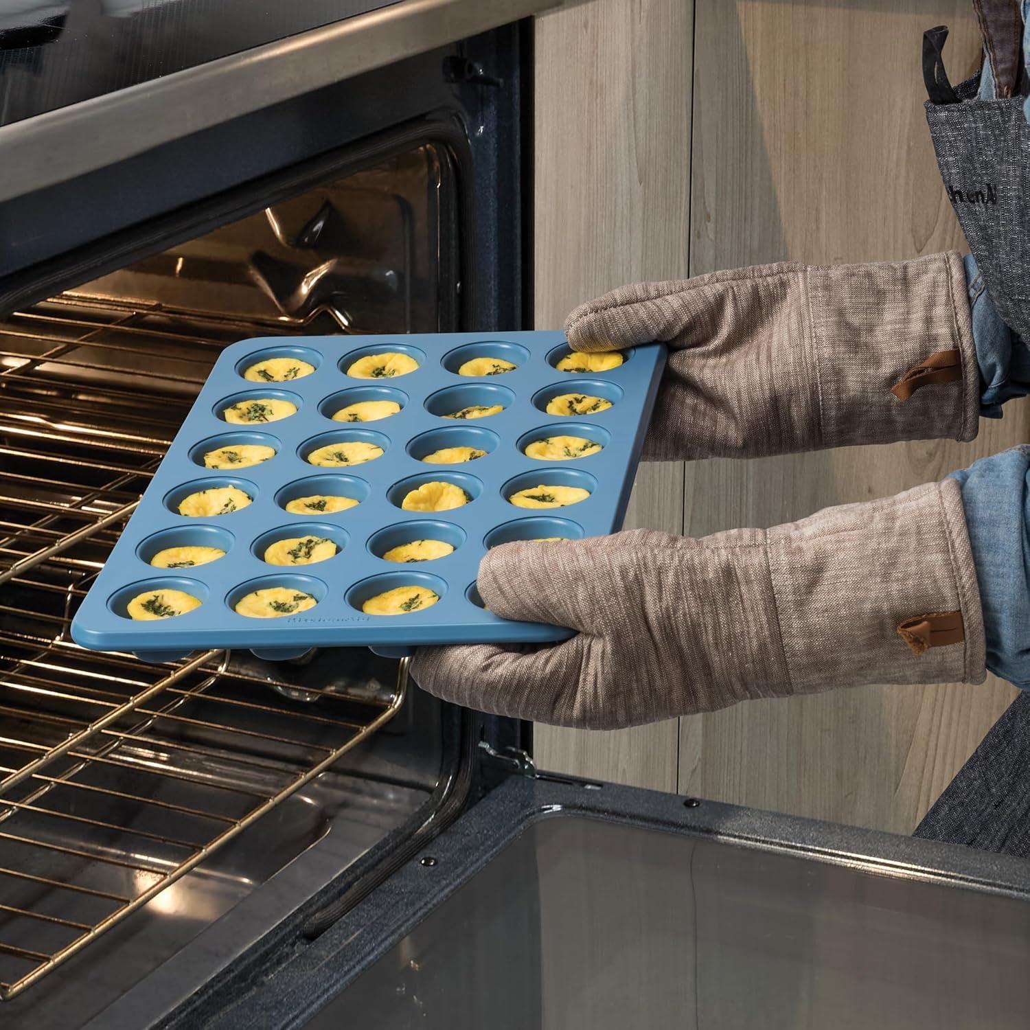 imageKitchenAid 12Cup Nonstick Aluminized Steel Muffin Pan PistachioBlue Velvet