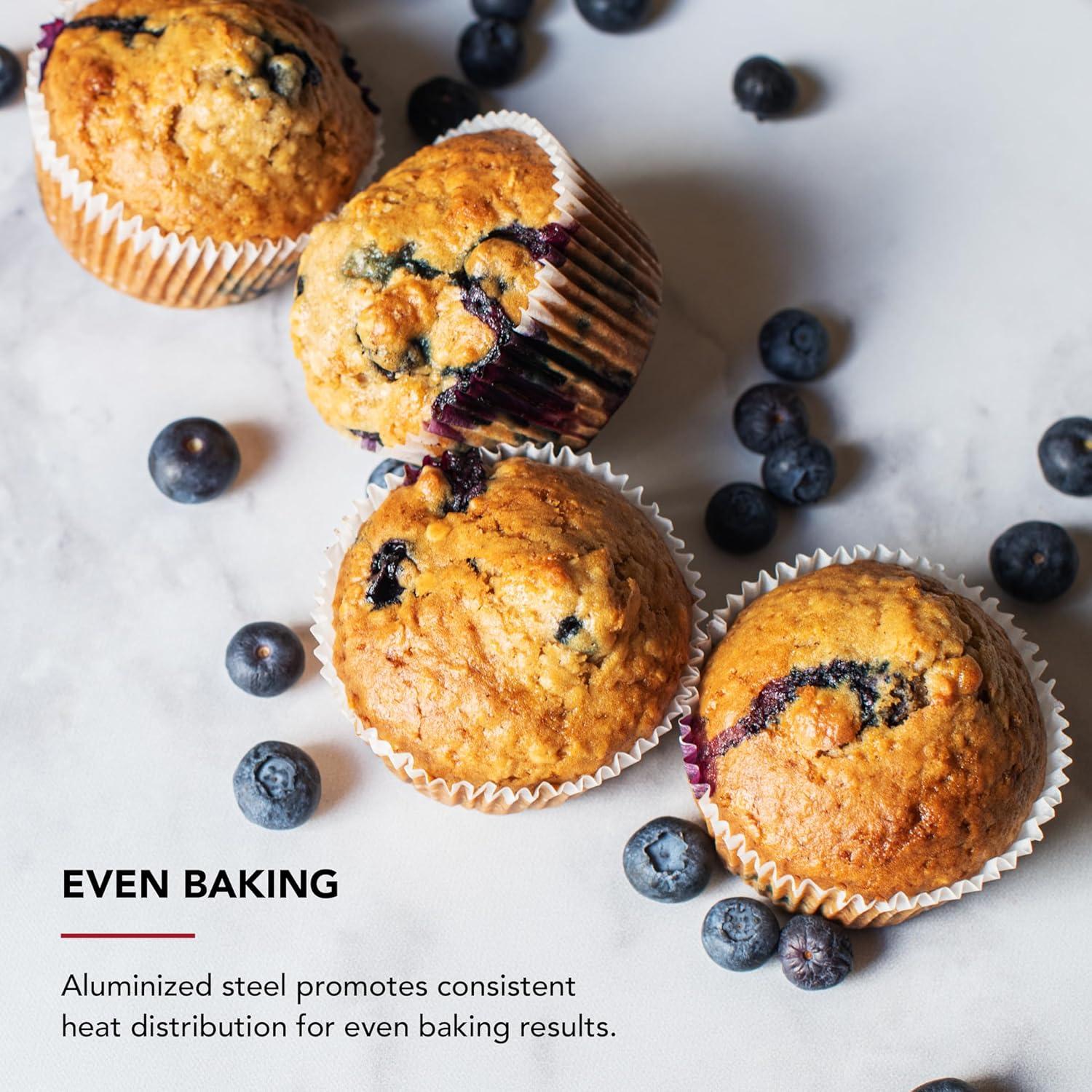 imageKitchenAid 12Cup Nonstick Aluminized Steel Muffin Pan PistachioBlue Velvet