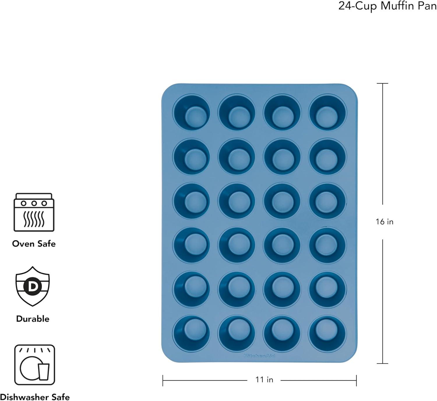 imageKitchenAid 12Cup Nonstick Aluminized Steel Muffin Pan PistachioBlue Velvet
