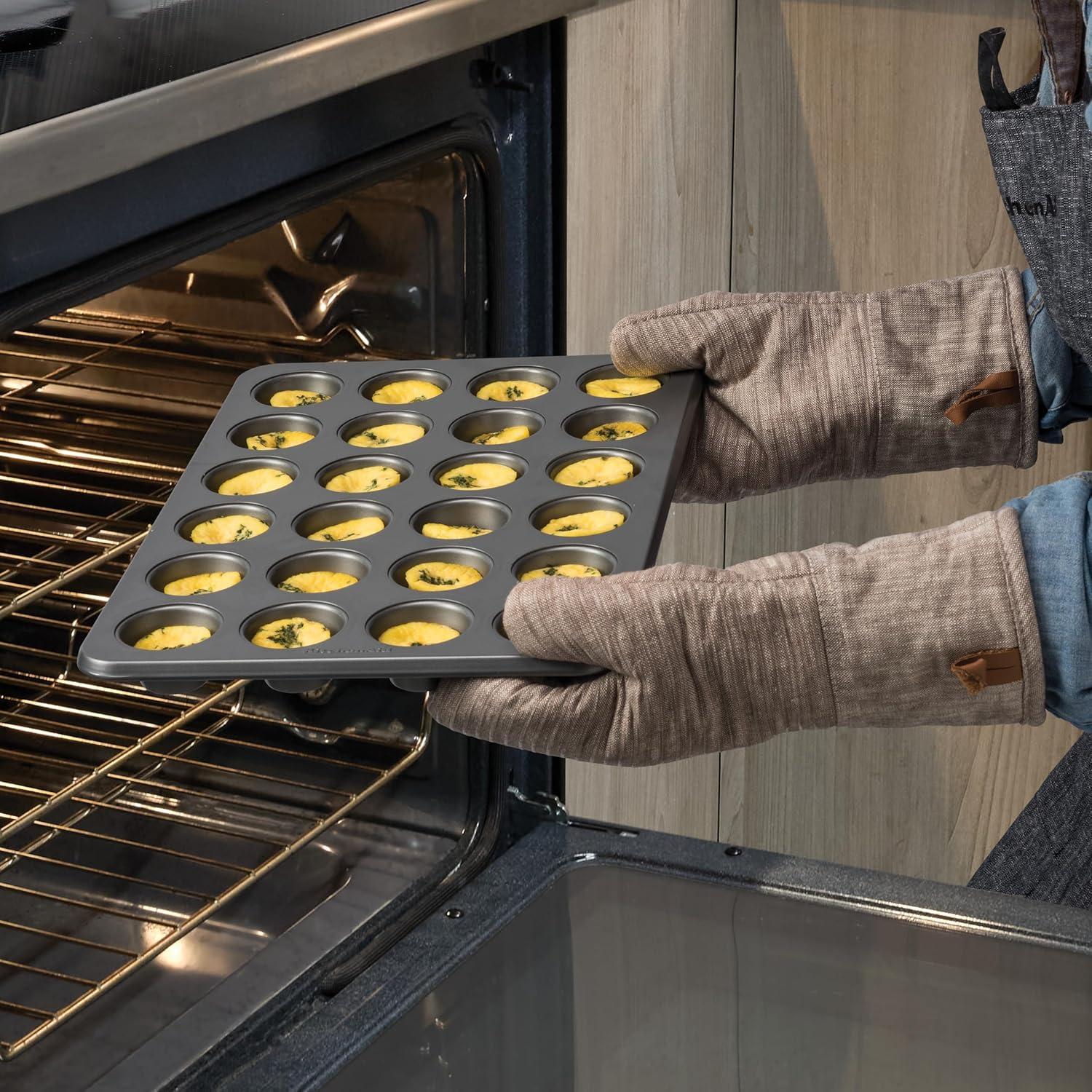 imageKitchenAid 12Cup Nonstick Aluminized Steel Muffin Pan PistachioContour Silver