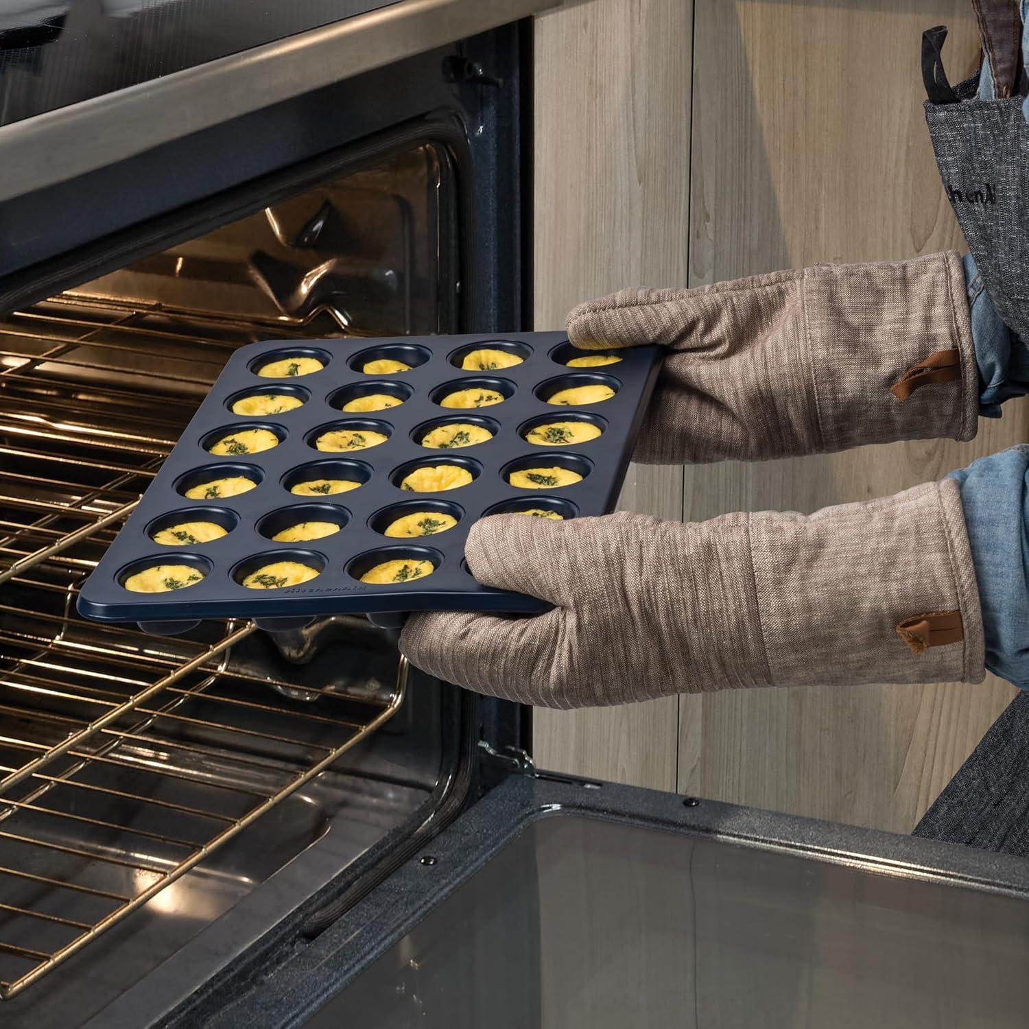 imageKitchenAid 12Cup Nonstick Aluminized Steel Muffin Pan PistachioInk Blue