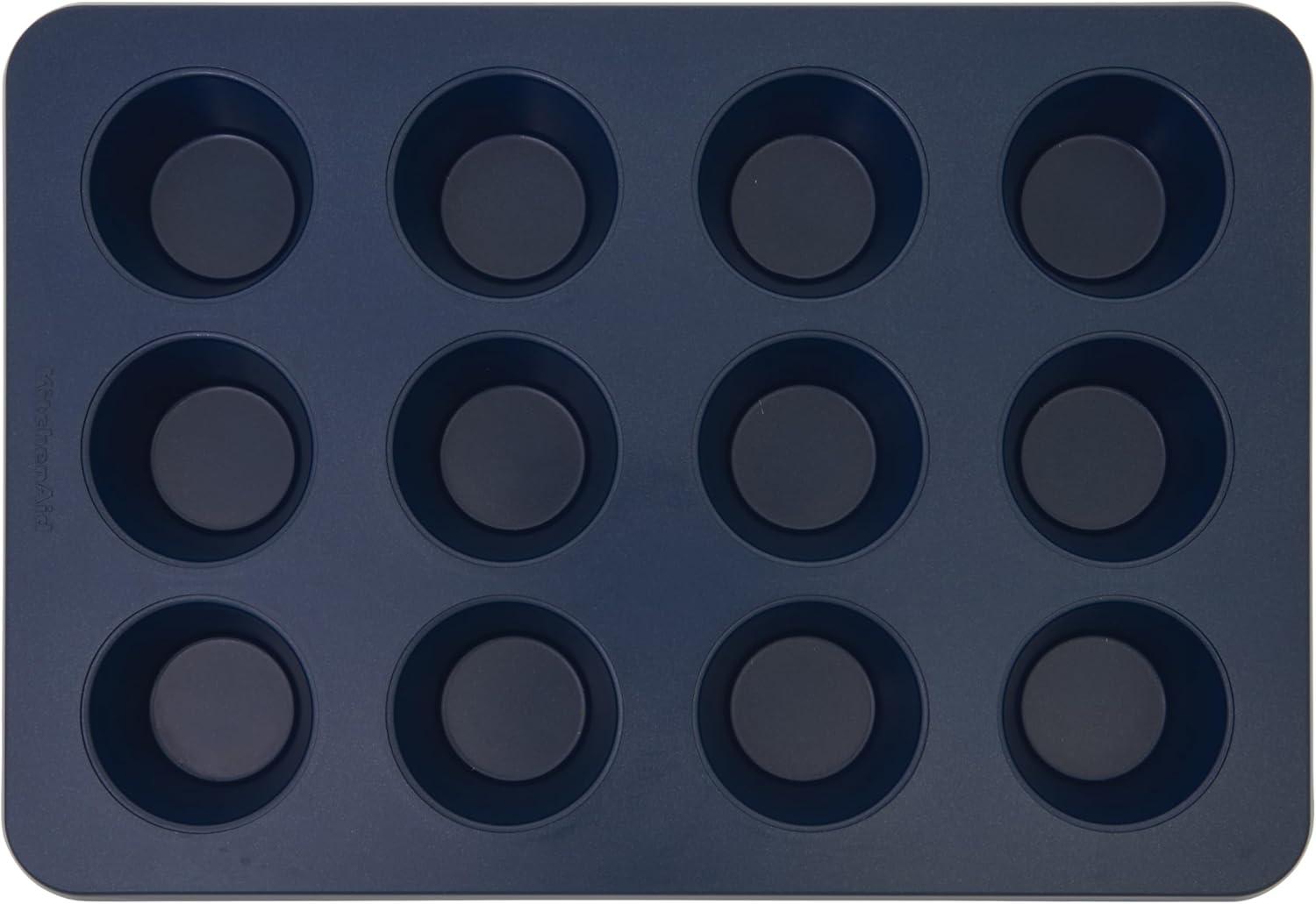 imageKitchenAid 12Cup Nonstick Aluminized Steel Muffin Pan PistachioInk Blue