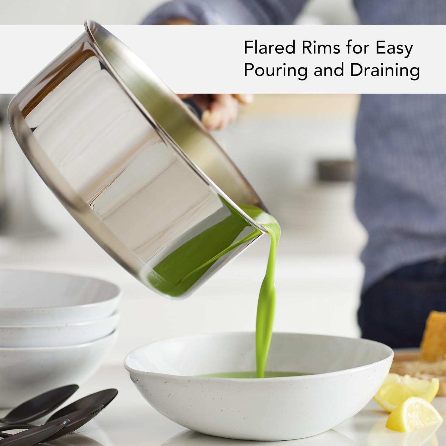 imageKitchenAid 30050 5Ply Clad Polished Stainless Steel Saucepan with Lid 3 Quart Polished Stainless SteelPolished Stainless Steel