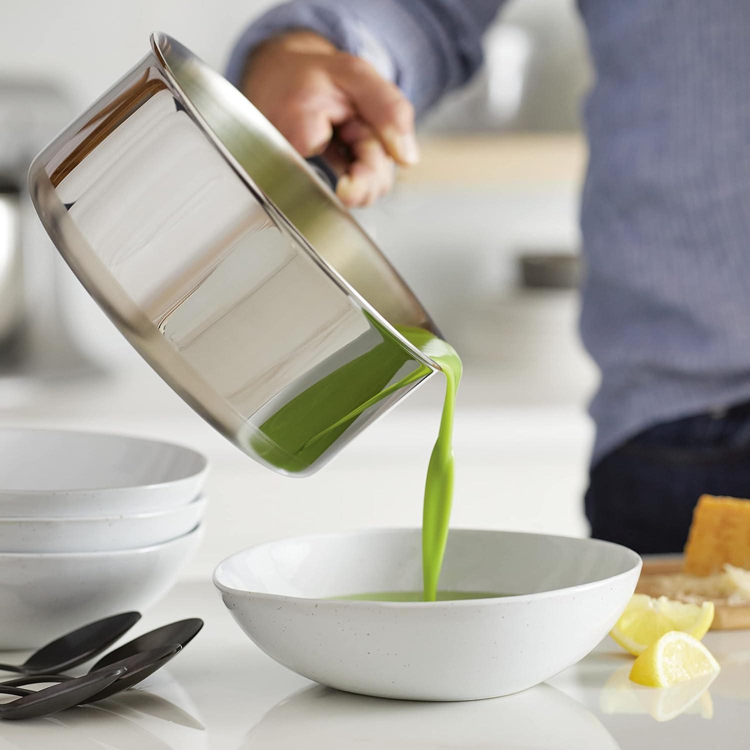 imageKitchenAid 30050 5Ply Clad Polished Stainless Steel Saucepan with Lid 3 Quart Polished Stainless SteelStainless Steel