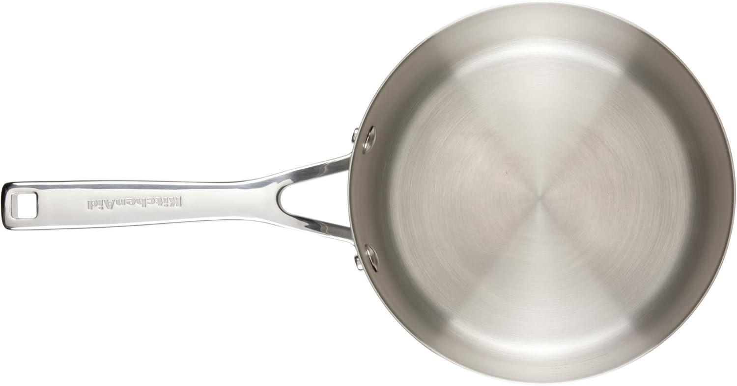 imageKitchenAid 3Ply Base Brushed Stainless Steel Sauce PanSaucepan with Lid 3 Quart Brushed Stainless Steel