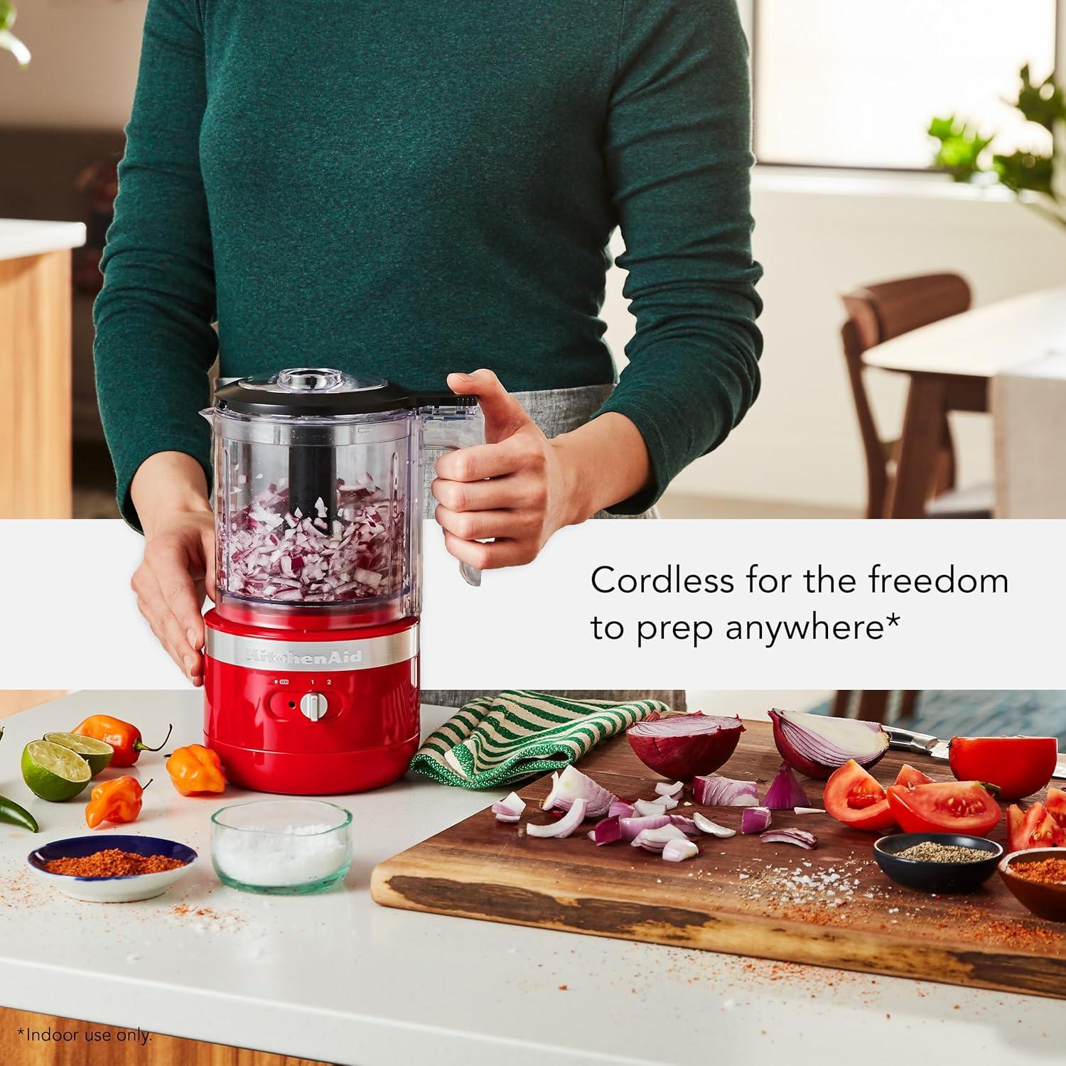 imageKitchenAid 5 Cup Food Chopper Cordless KFCB519VB Blue VelvetPassion Red