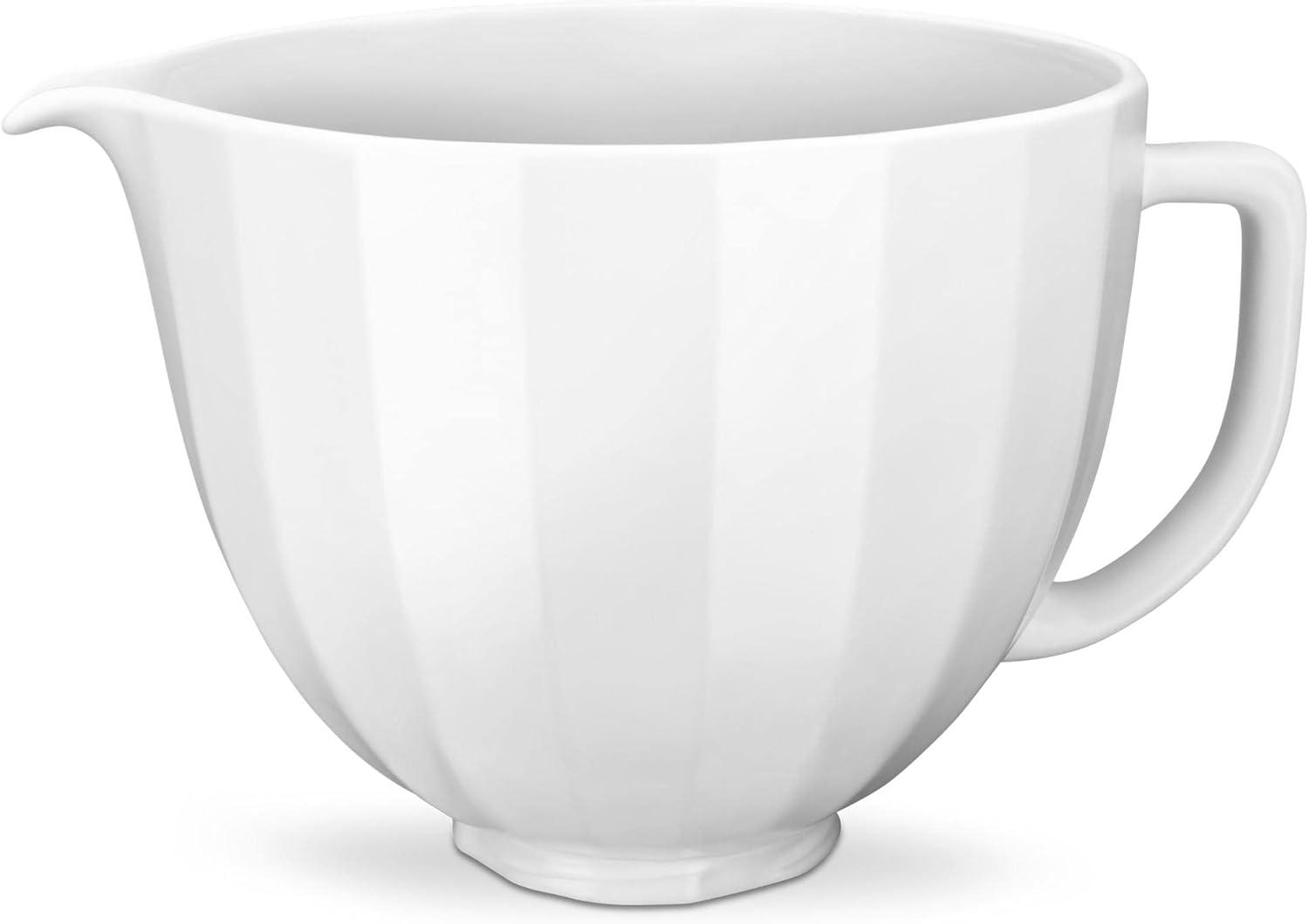 imageKitchenAid 5 Quart Ceramic Bowl for all 455 Quart TiltHead Stand Mixers KSM2CB5PWS White Shell
