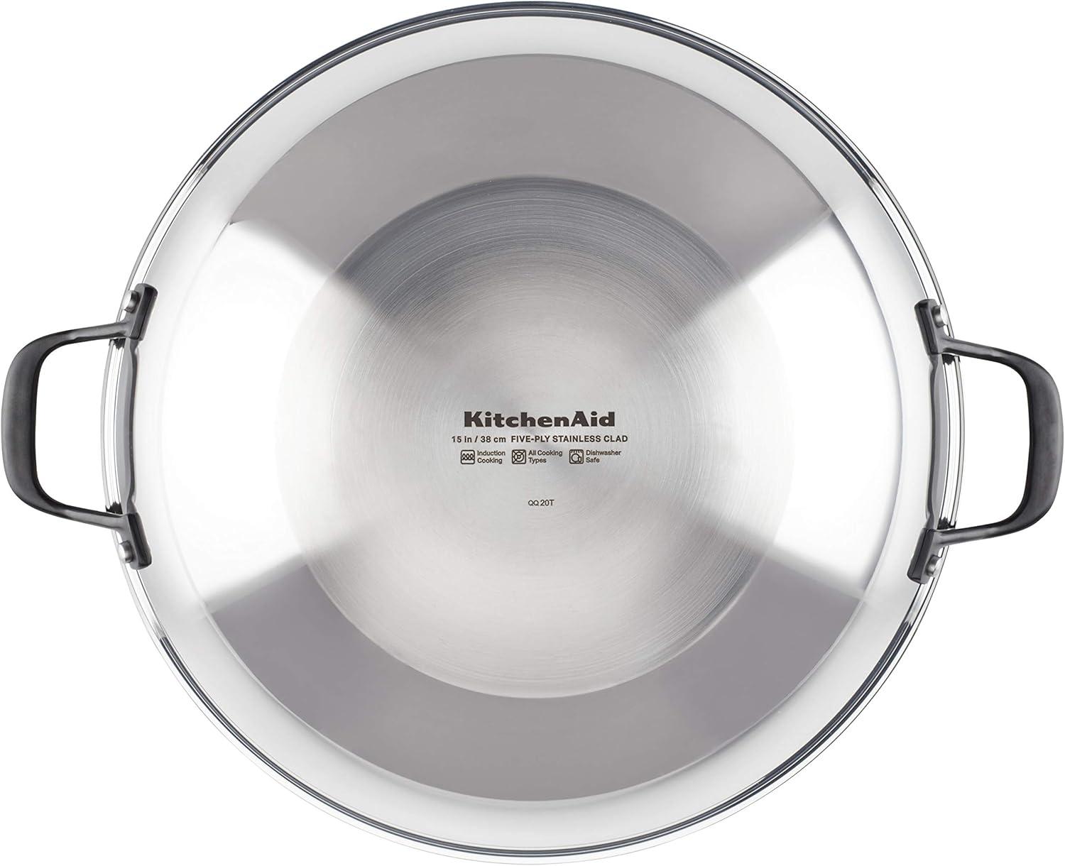 imageKitchenAid 5Ply Clad Polished Stainless Steel Frying PanSkillet 10 Inch Stainless SteelStainless Steel