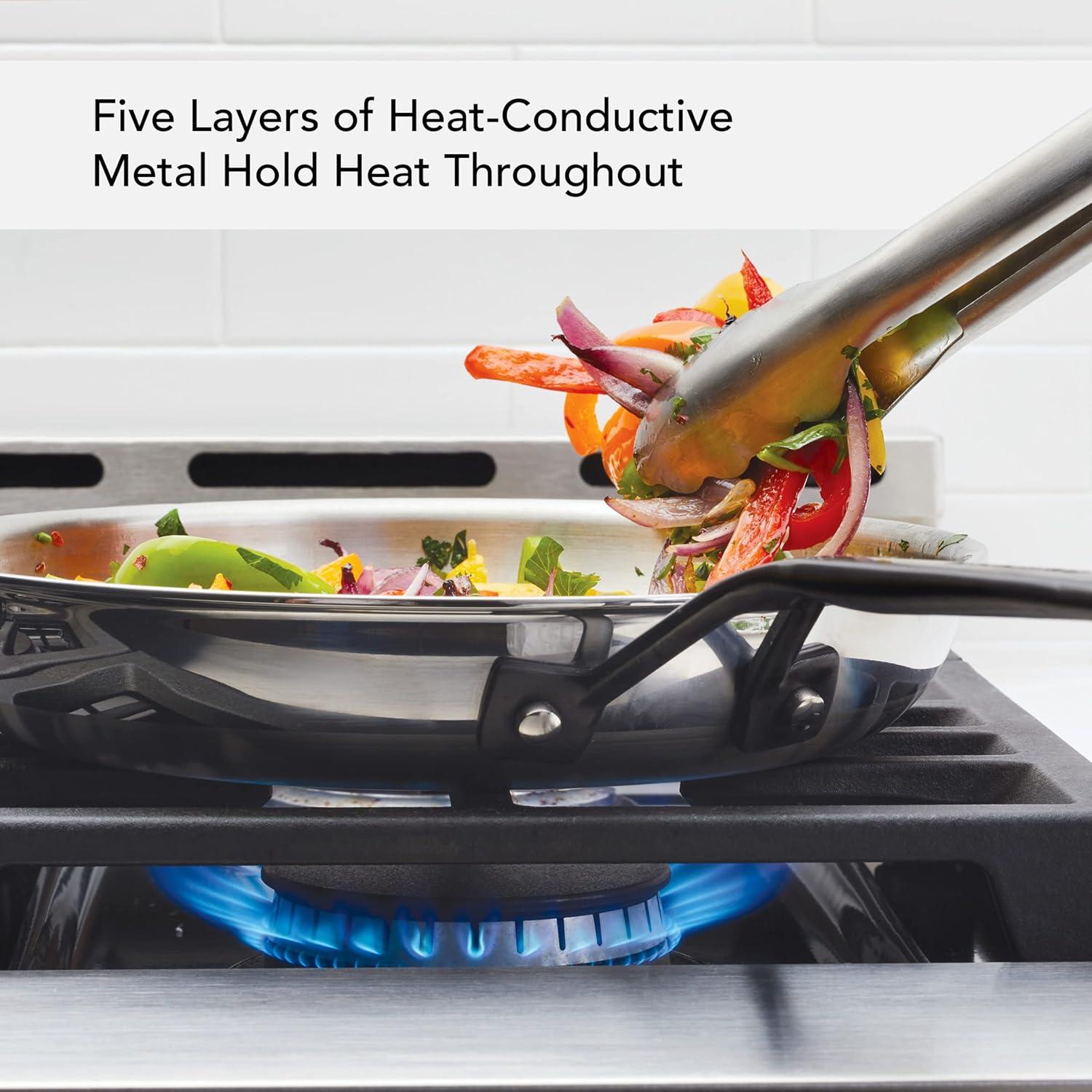 imageKitchenAid 5Ply Clad Polished Stainless Steel Frying PanSkillet 10 Inch Stainless SteelStainless Steel