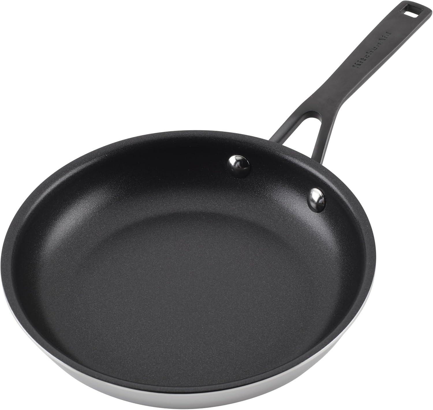 imageKitchenAid 5Ply Clad Polished Stainless Steel Frying PanSkillet 10 Inch Stainless SteelStainless Steel