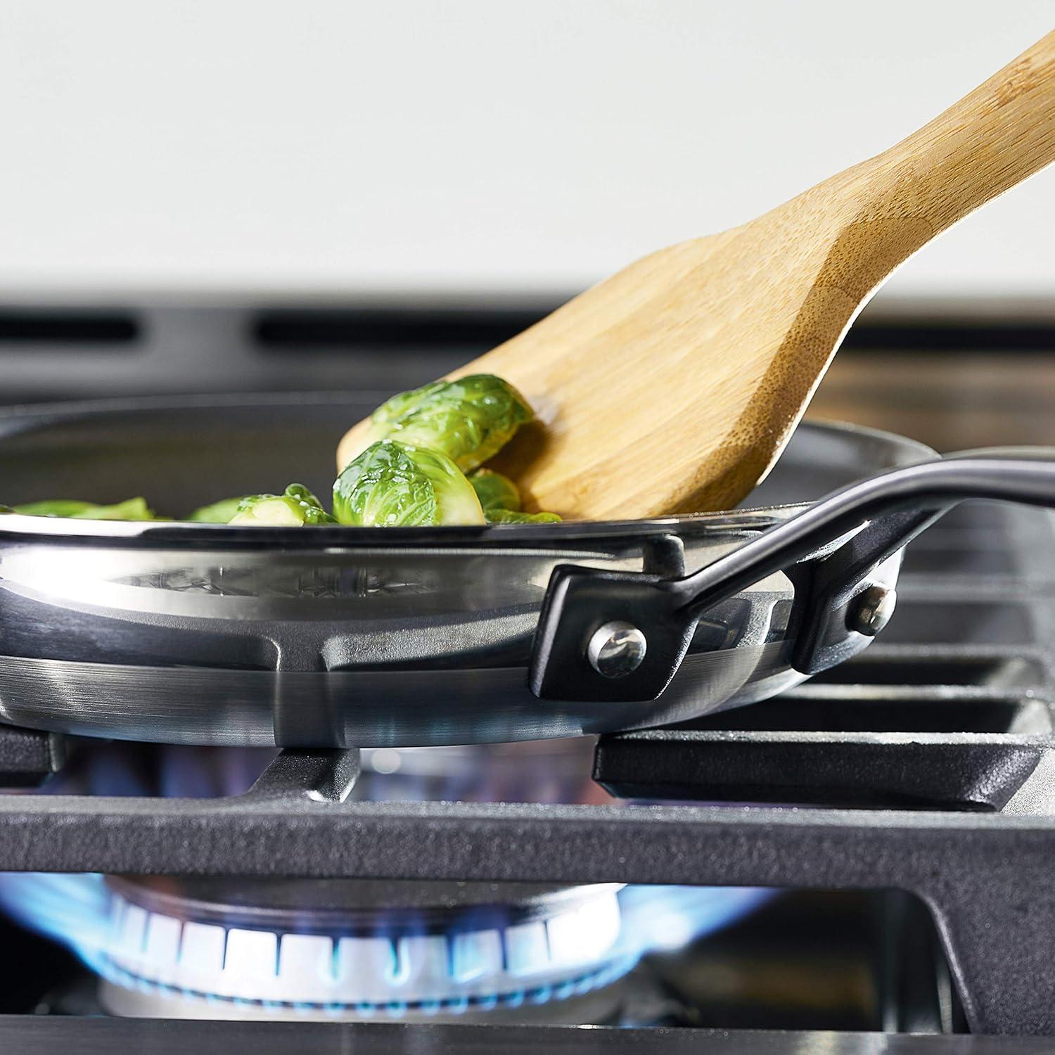 imageKitchenAid 5Ply Clad Polished Stainless Steel Frying PanSkillet 10 Inch Stainless SteelStainless Steel