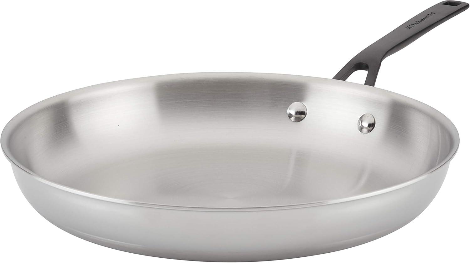 imageKitchenAid 5Ply Clad Polished Stainless Steel Frying PanSkillet 10 Inch Stainless SteelStainless Steel