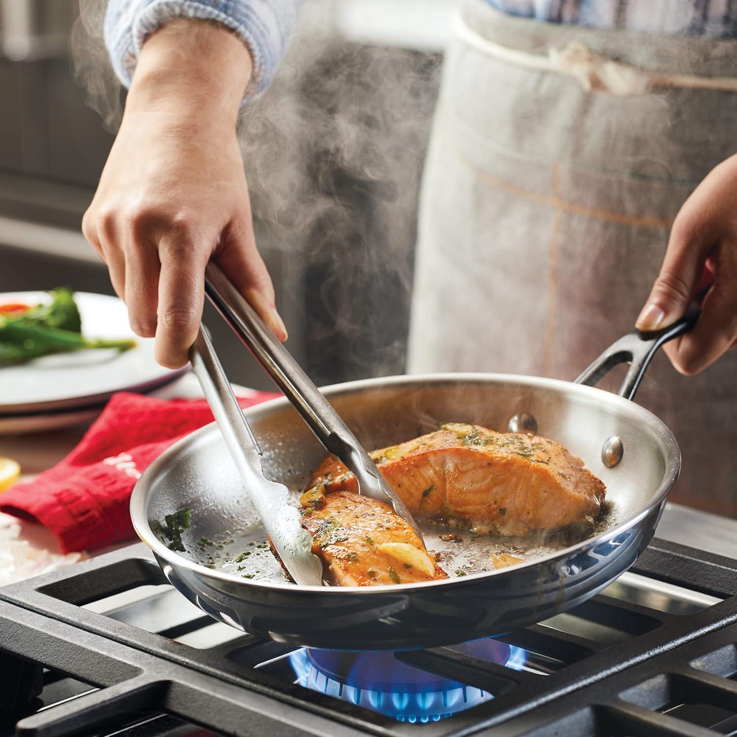 imageKitchenAid 5Ply Clad Polished Stainless Steel Frying PanSkillet 10 Inch Stainless SteelStainless Steel