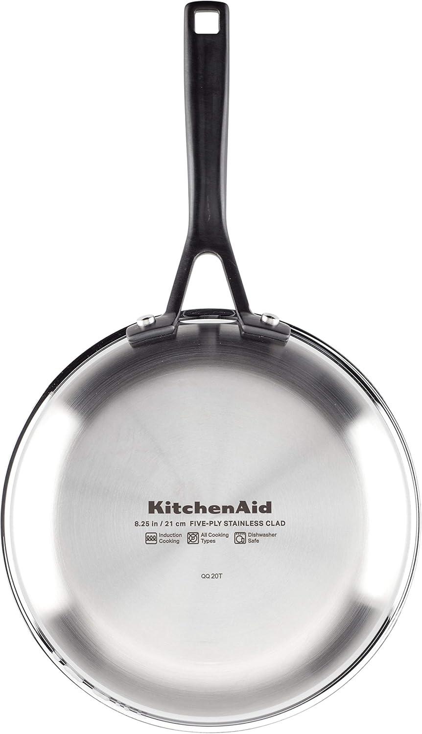 imageKitchenAid 5Ply Clad Polished Stainless Steel Frying PanSkillet 10 Inch Stainless SteelStainless Steel