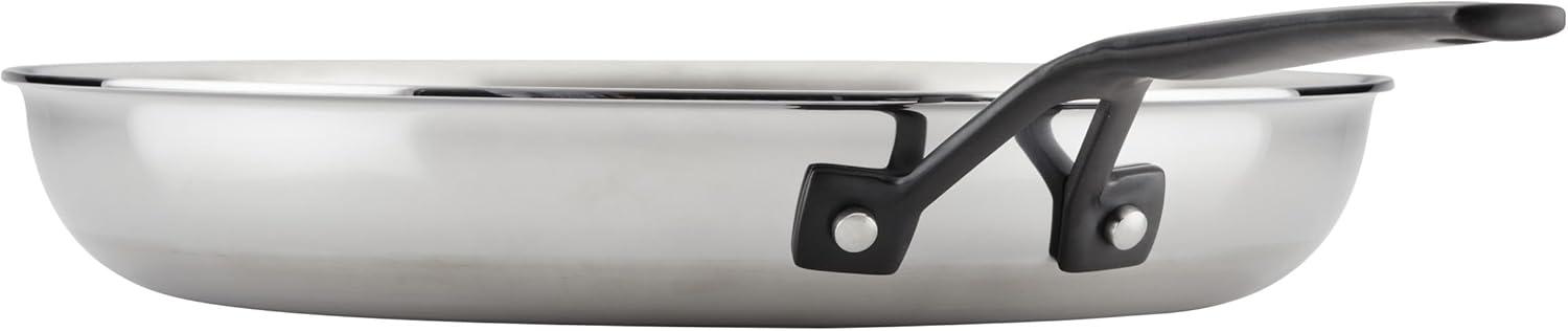 imageKitchenAid 5Ply Clad Polished Stainless Steel Frying PanSkillet 10 Inch Stainless SteelStainless Steel