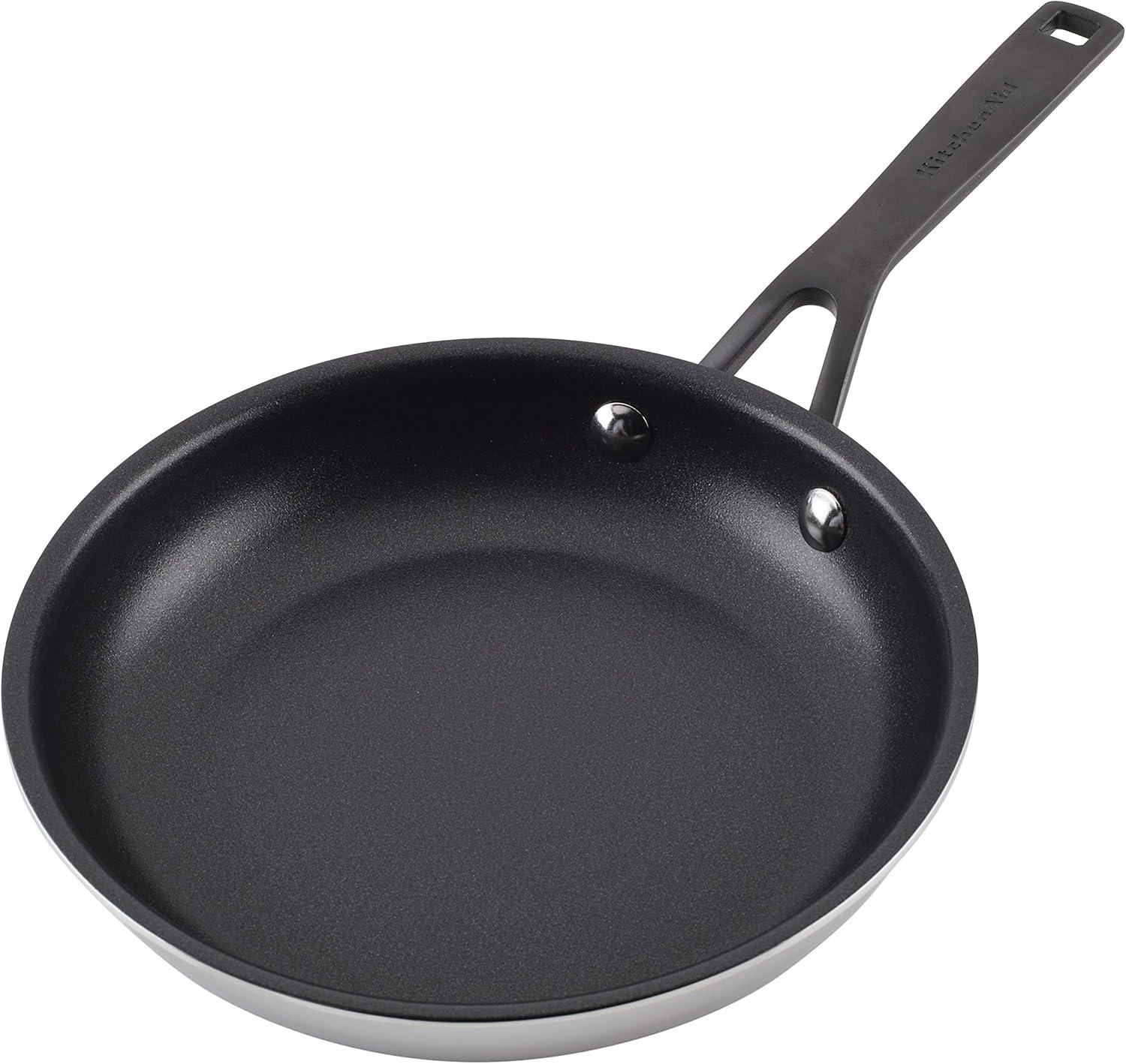 imageKitchenAid 5Ply Clad Polished Stainless Steel Frying PanSkillet 10 Inch Stainless SteelStainless Steel