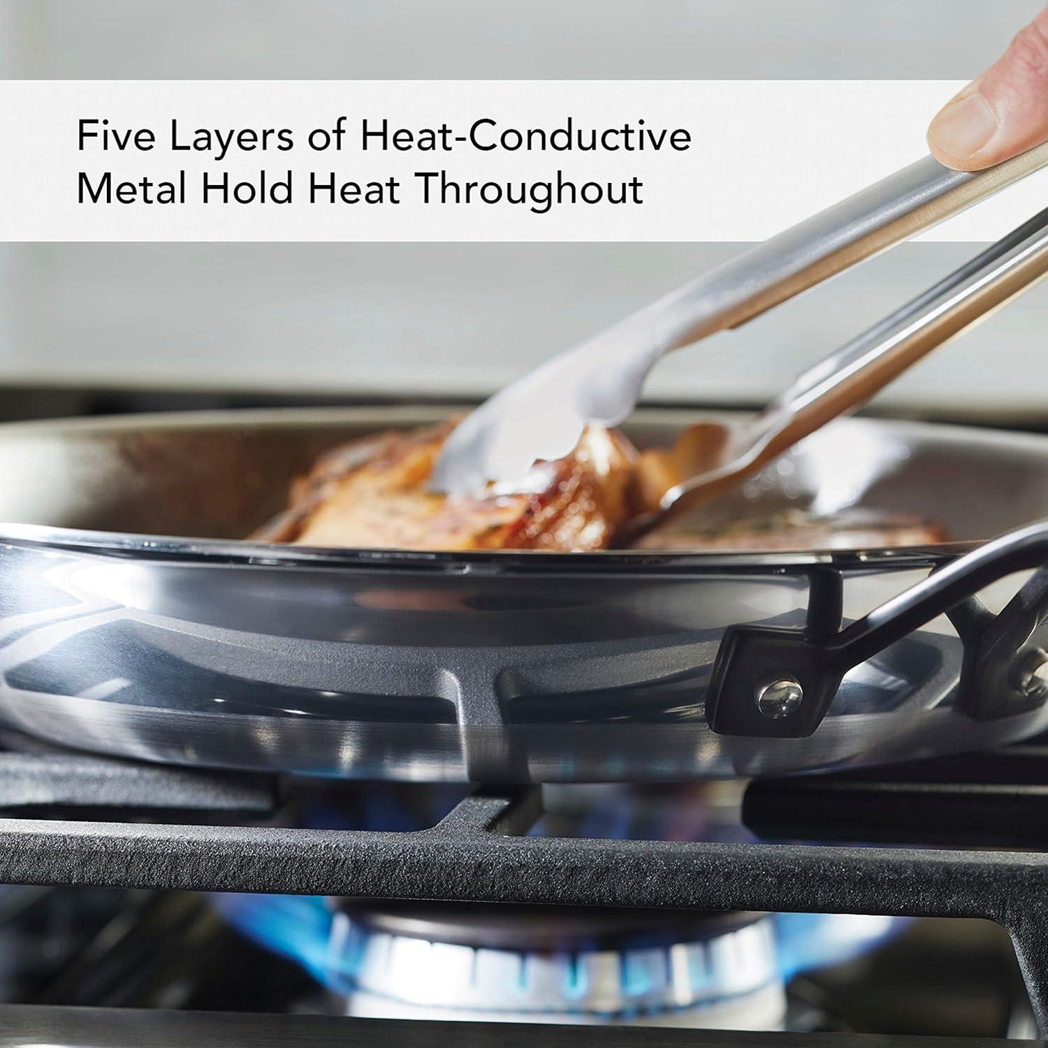 imageKitchenAid 5Ply Clad Polished Stainless Steel Frying PanSkillet 10 Inch Stainless SteelStainless Steel