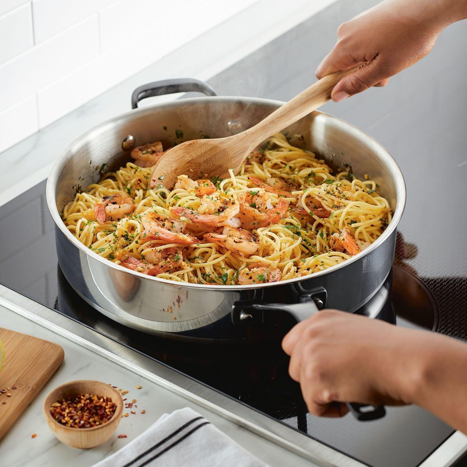 imageKitchenAid 5Ply Clad Polished Stainless Steel Frying PanSkillet 10 Inch Stainless SteelStainless Steel