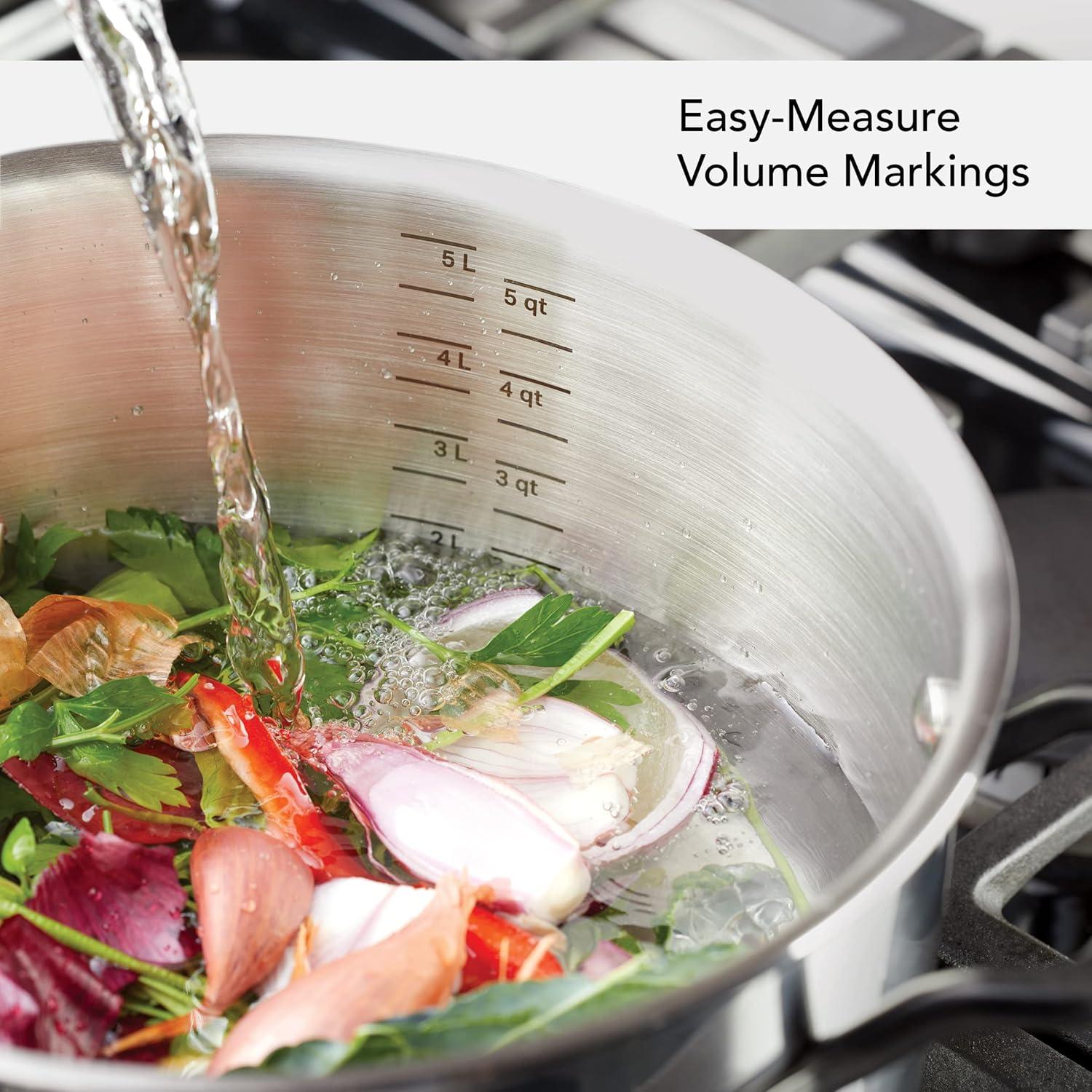 imageKitchenAid 5Ply Clad Polished Stainless Steel Stock PotStockpot with Lid 8 QuartStainless Steel