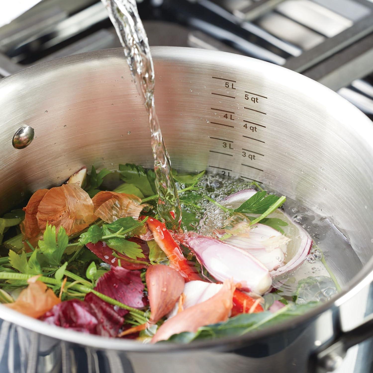 imageKitchenAid 5Ply Clad Polished Stainless Steel Stock PotStockpot with Lid 8 QuartStainless Steel