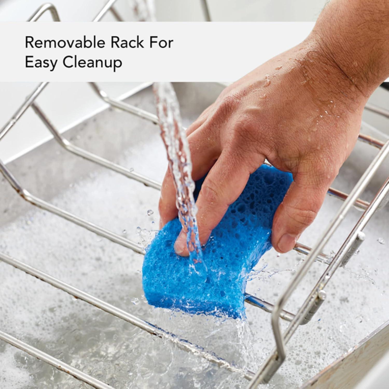 imageKitchenAid 5Ply Clad Stainless Steel Roasting PanRoaster with Removable Rack 15 Inch x 115 Inch Polished Stainless Steel