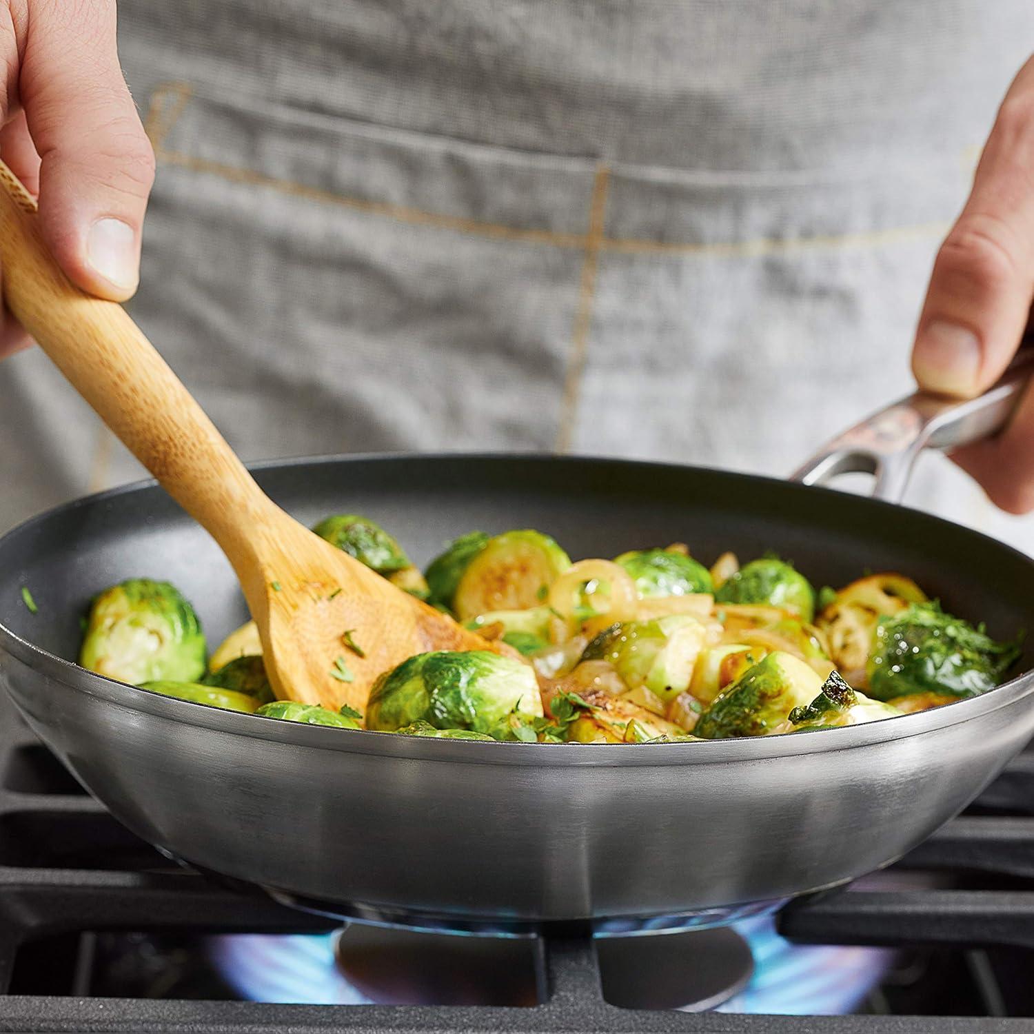 imageKitchenAid 71008 3Ply Base Brushed Stainless Steel Nonstick Frying PanFry PanSkillet 95 InchSilver