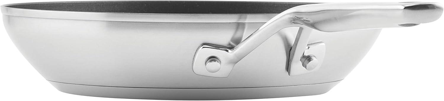 imageKitchenAid 71008 3Ply Base Brushed Stainless Steel Nonstick Frying PanFry PanSkillet 95 InchSilver