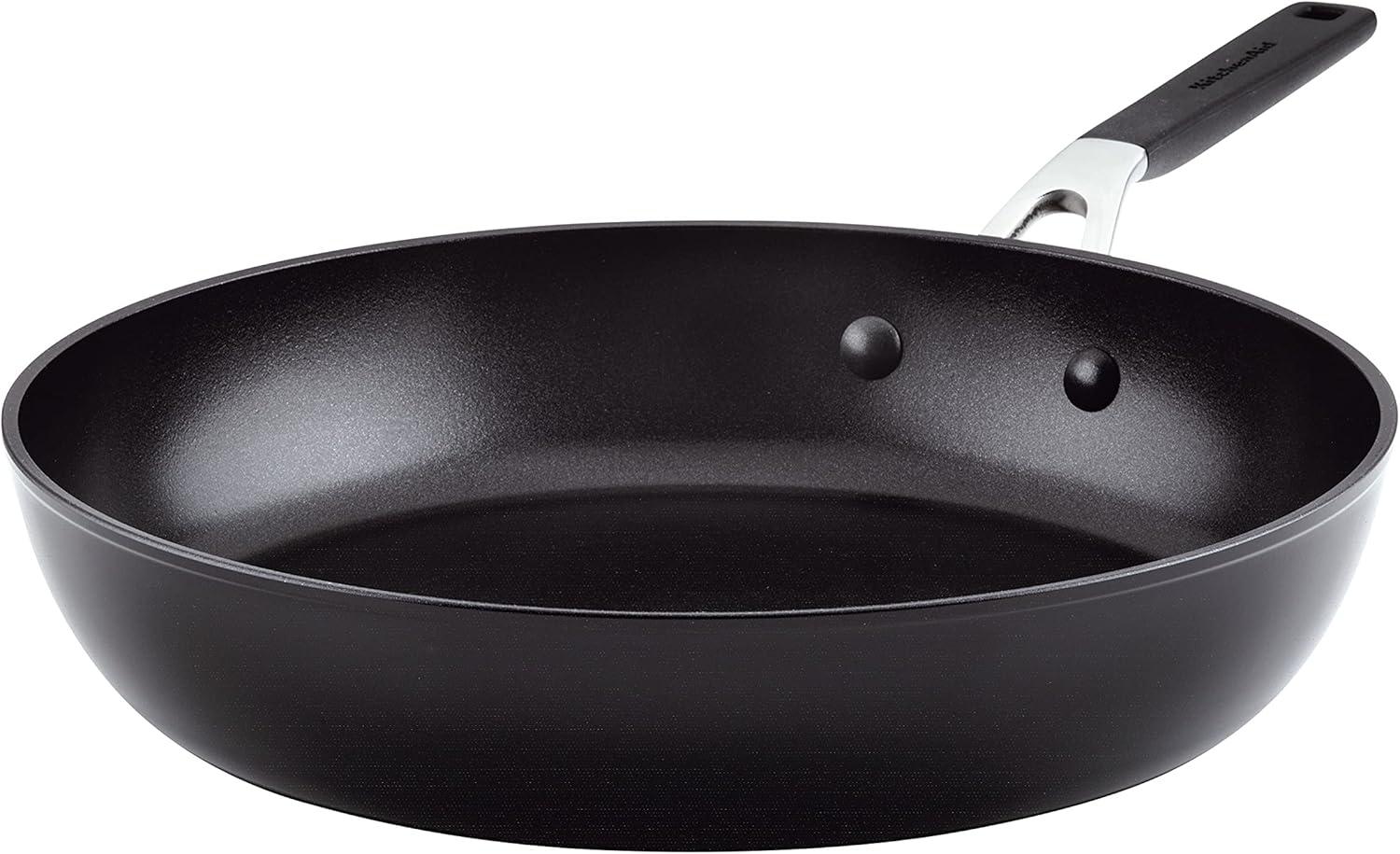 imageKitchenAid 84802 Hard Anodized Nonstick Frying PanSkillet 1225 Inch Onyx BlackOnyx Black