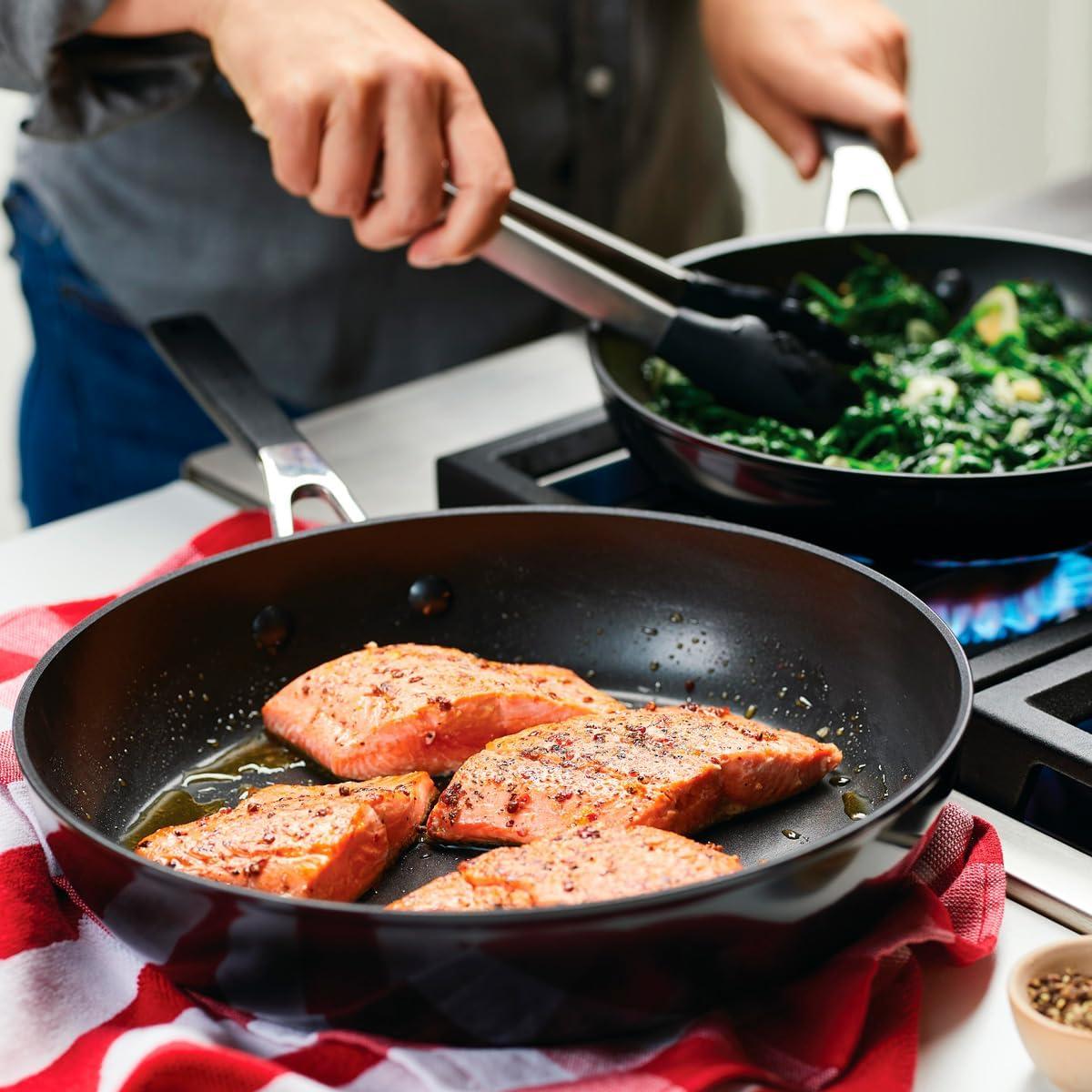 imageKitchenAid 84803 Hard Anodized Nonstick Frying PansSkillet Set 825 Inch and 10 Inch Onyx BlackOnyx Black