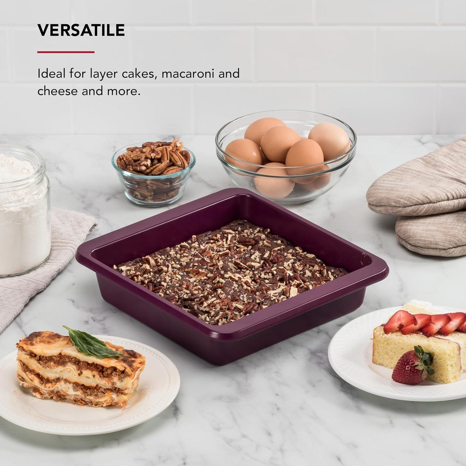 imageKitchenAid 9in Nonstick Aluminized Steel Square Cake Pan Mineral WaterBeetroot