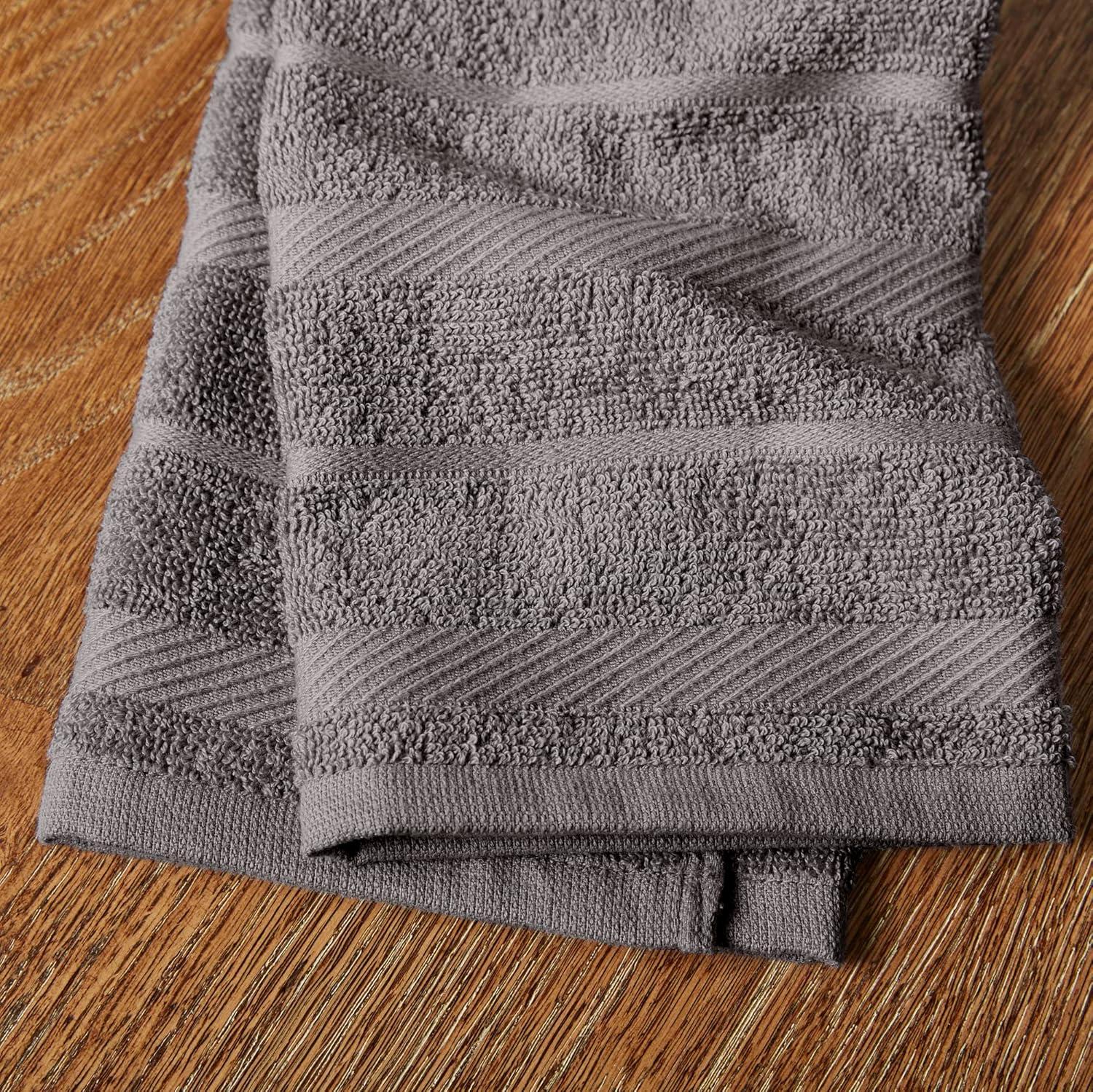 imageKitchenAid Albany Kitchen Towel 4Pack Set Lavender CreamWhite 16quotx26quotCharcoal Grey
