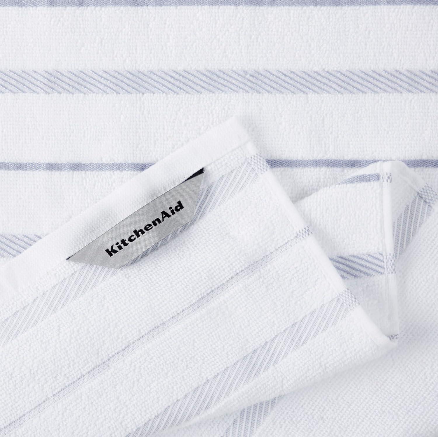 imageKitchenAid Albany Kitchen Towel 4Pack Set Lavender CreamWhite 16quotx26quotLavender Cream