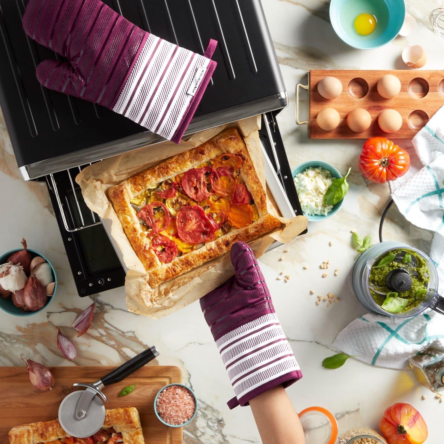 imageKitchenAid Albany Oven Mitt 2Pack Set Aqua Sky 7quotx13quotBeet