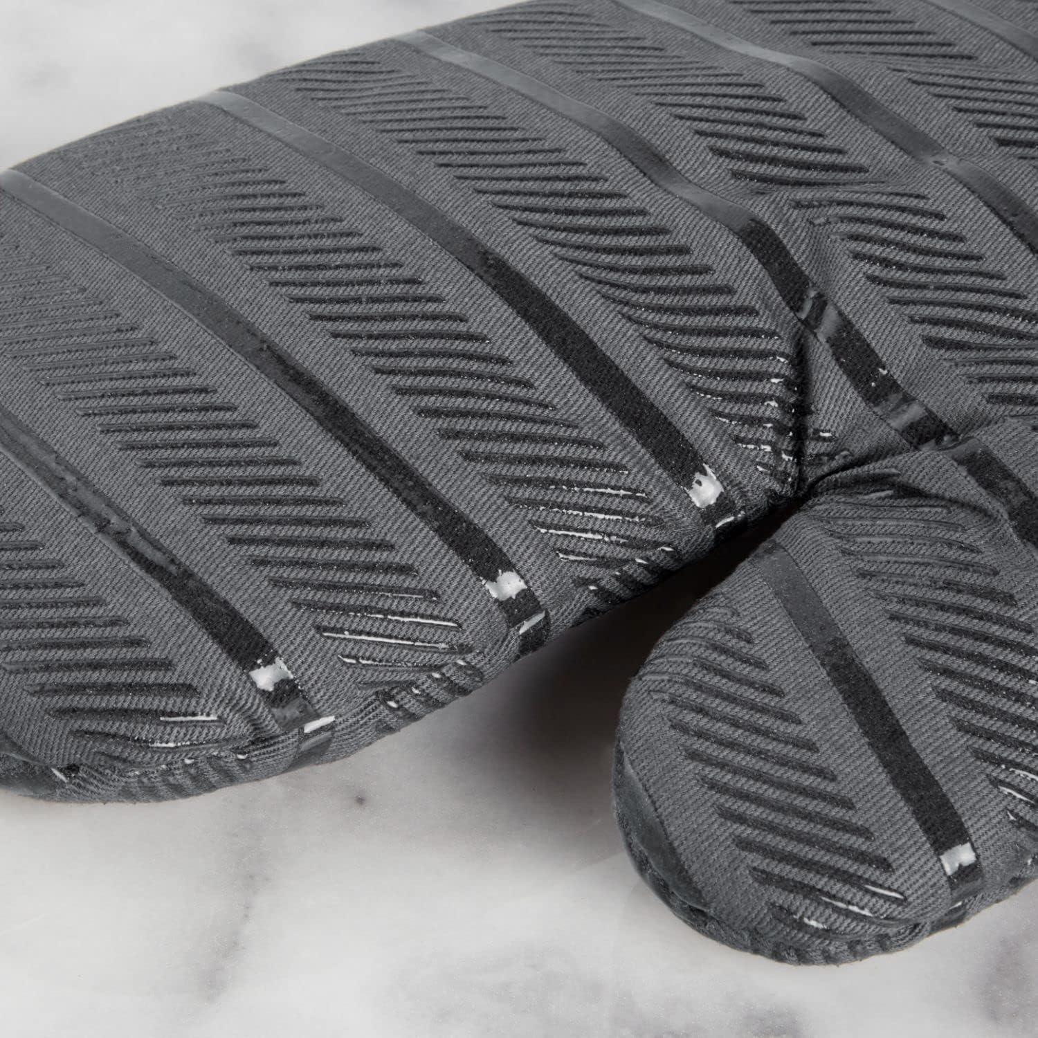 imageKitchenAid Albany Oven Mitt 2Pack Set Aqua Sky 7quotx13quotCharcoal Grey