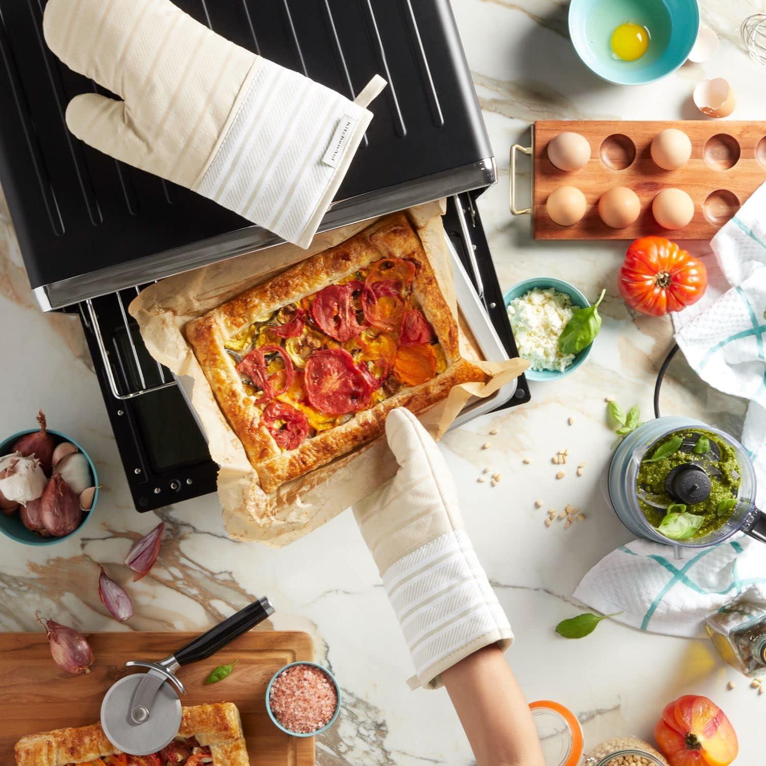 imageKitchenAid Albany Oven Mitt 2Pack Set Aqua Sky 7quotx13quotMilkshake