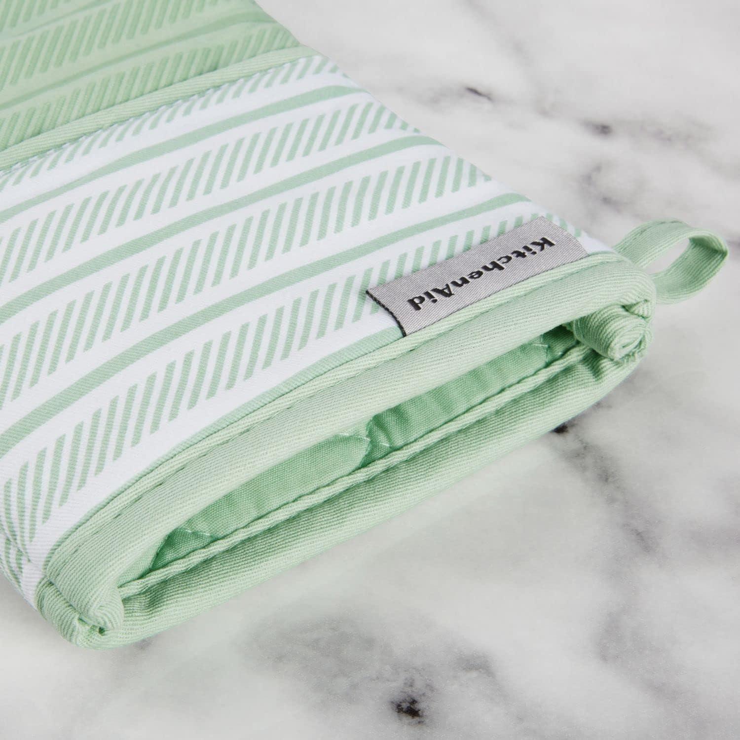 imageKitchenAid Albany Oven Mitt 2Pack Set Aqua Sky 7quotx13quotPistachio