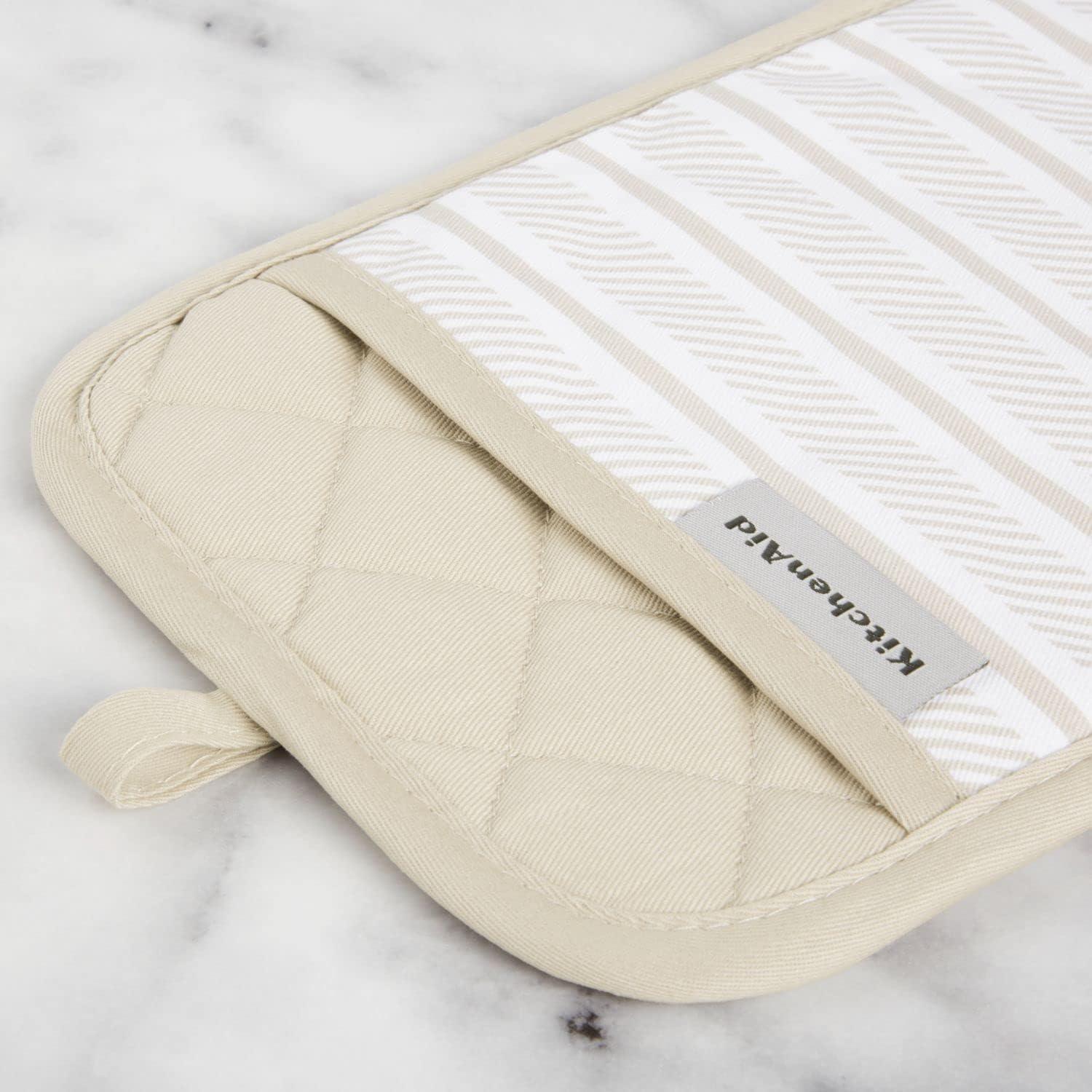 imageKitchenAid Albany Pot Holder 2Pack Set Aqua Sky 7quotx10quotMilkshake