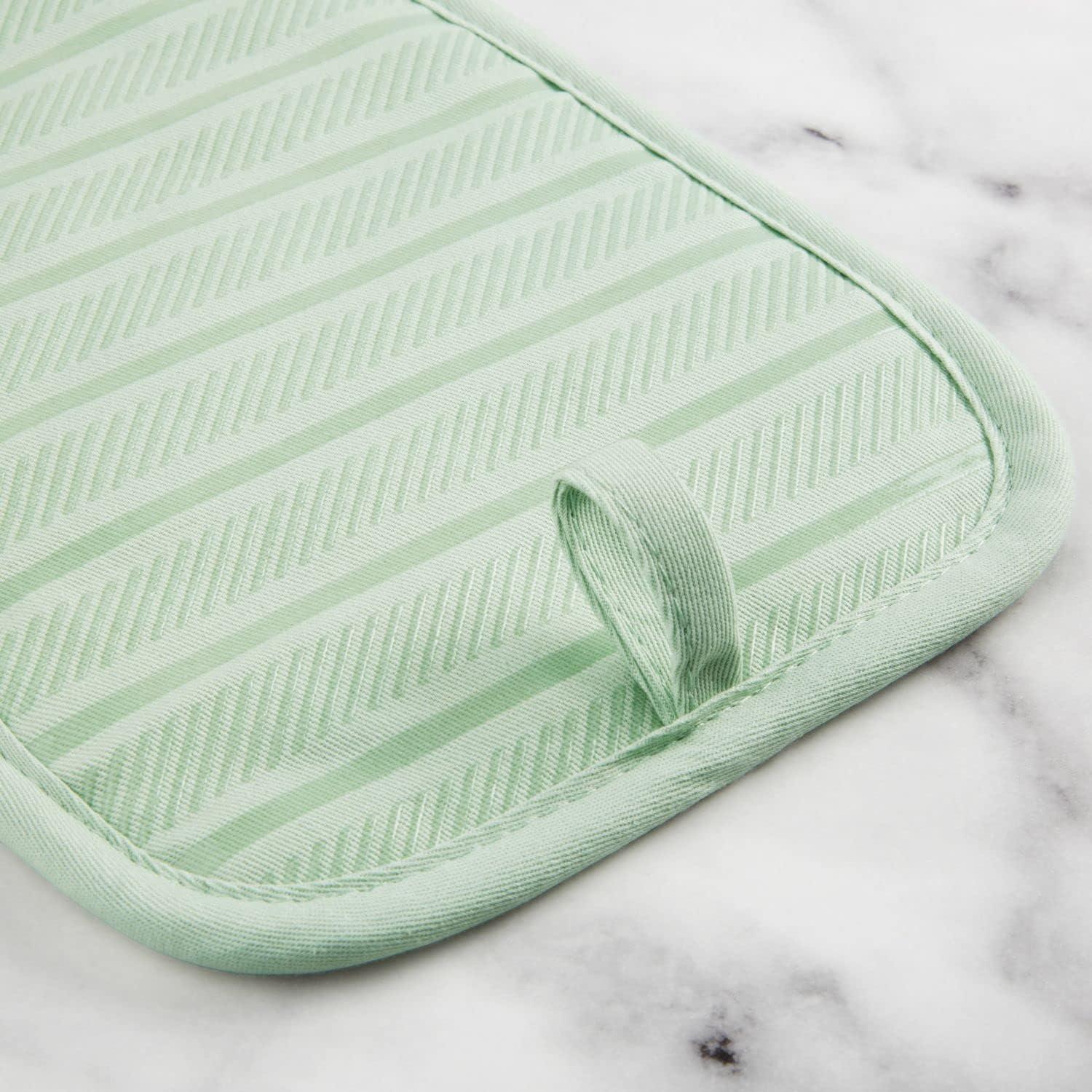 imageKitchenAid Albany Pot Holder 2Pack Set Aqua Sky 7quotx10quotPistachio