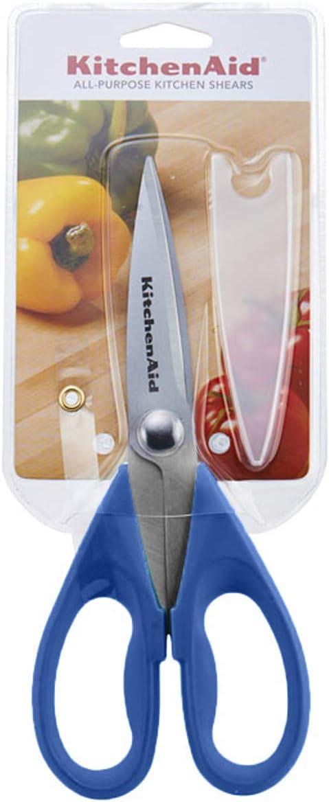 imageKitchenAid All Purpose Kitchen Shears with Protective Sheath Durable Stainless Steel Scissors Dishwasher Safe Soft Grip Comfort Handle 872 Inch Lavendar CreamOcean Blue
